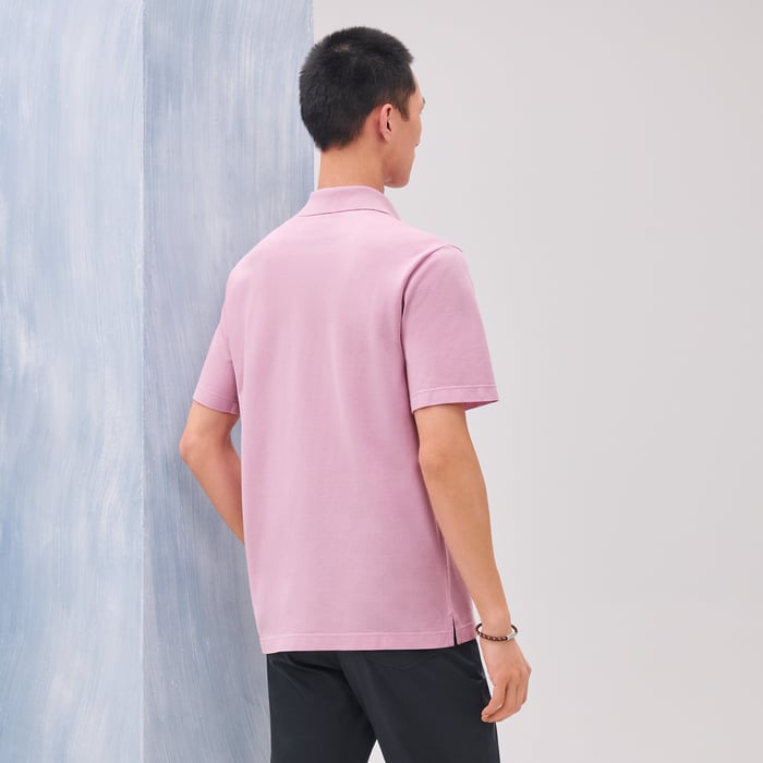 Rose Clair "H" Embroidered Buttoned Polo Shirt