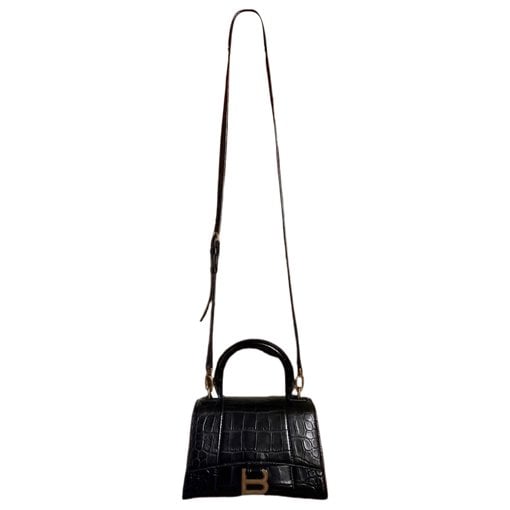 Hourglass leather handbag