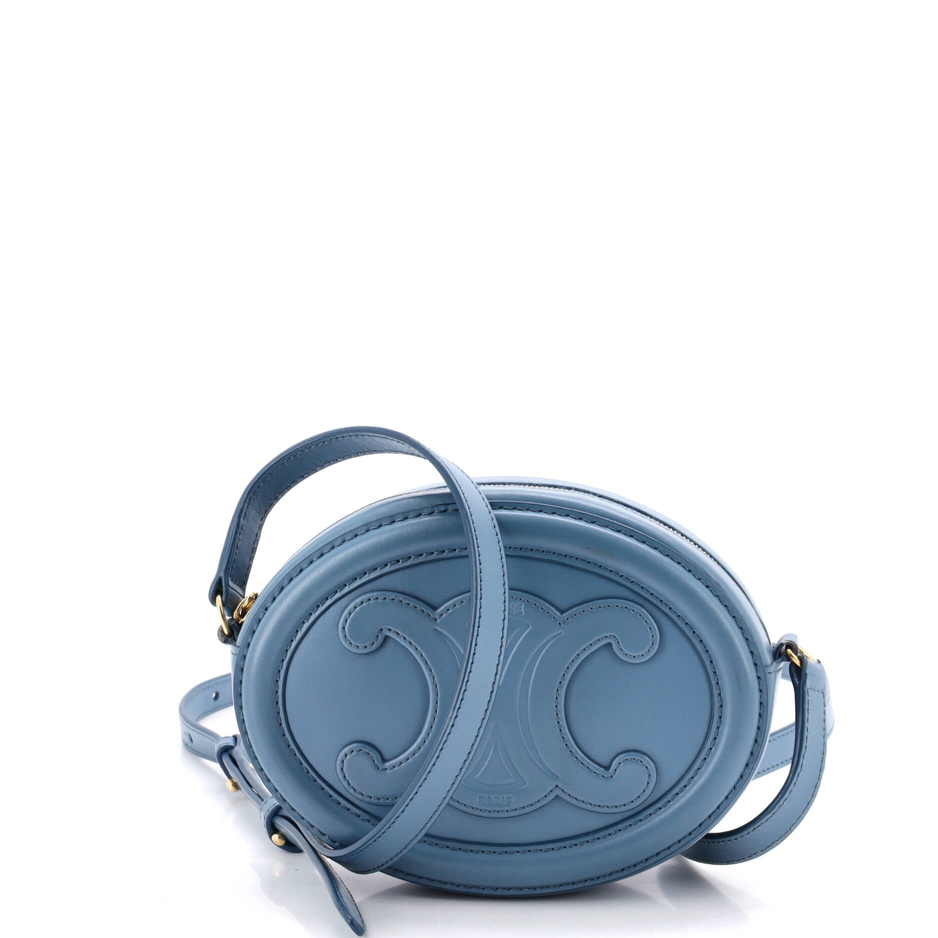Triomphe Oval Crossbody Bag Leather Mini