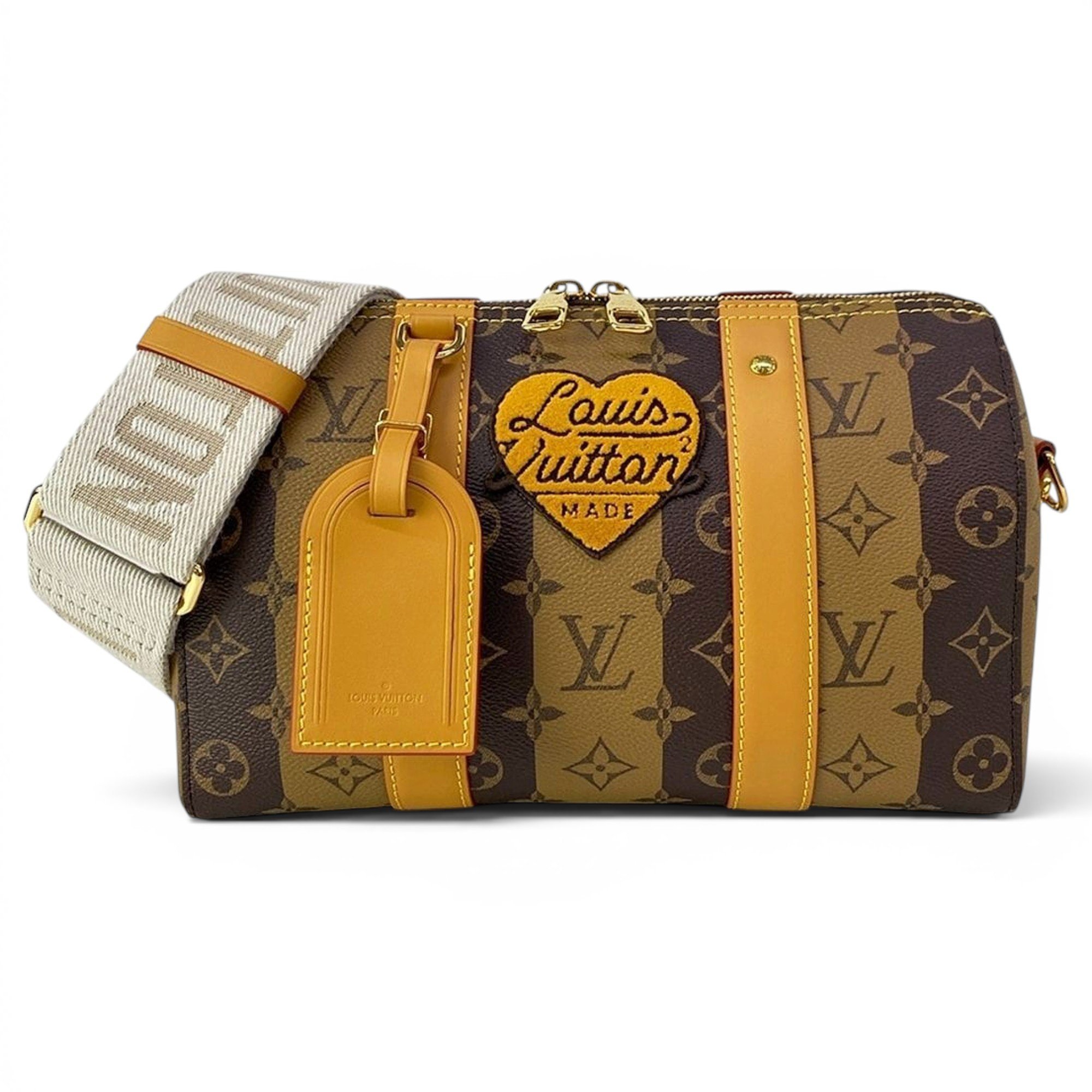 Double zip cloth handbag