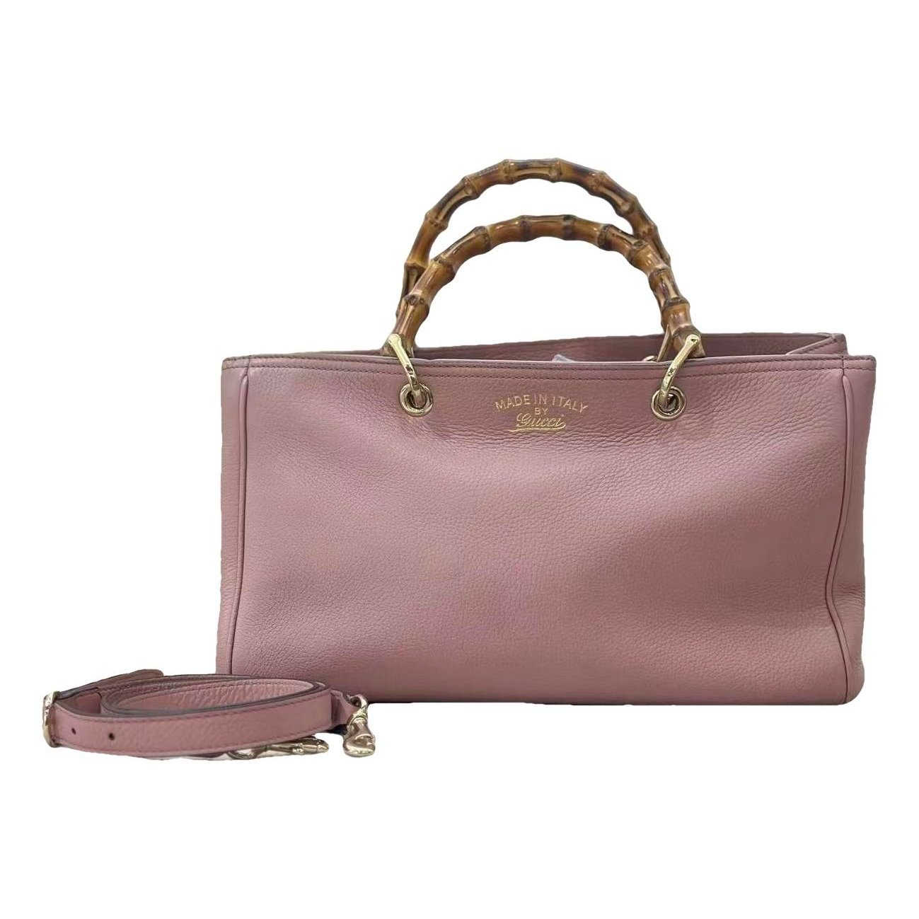 Bamboo Shopper leather handbag