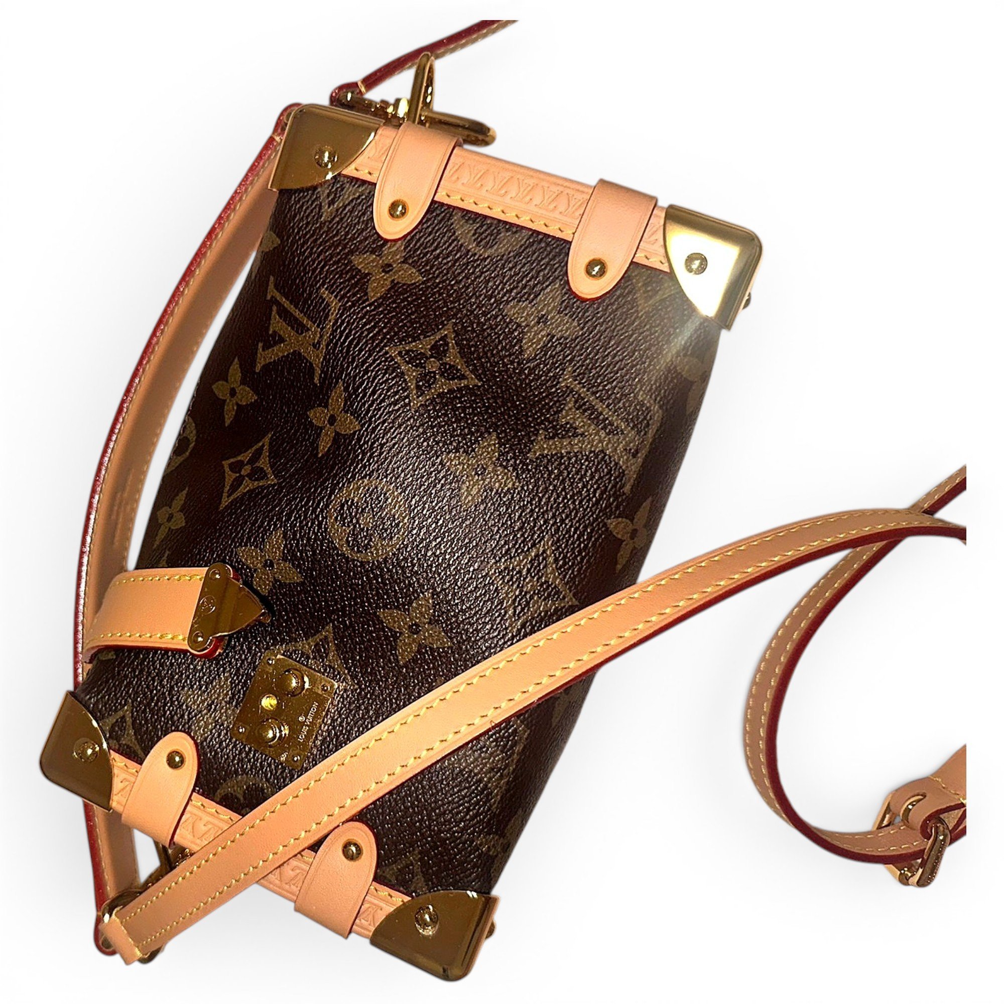 Side Trunk leather handbag