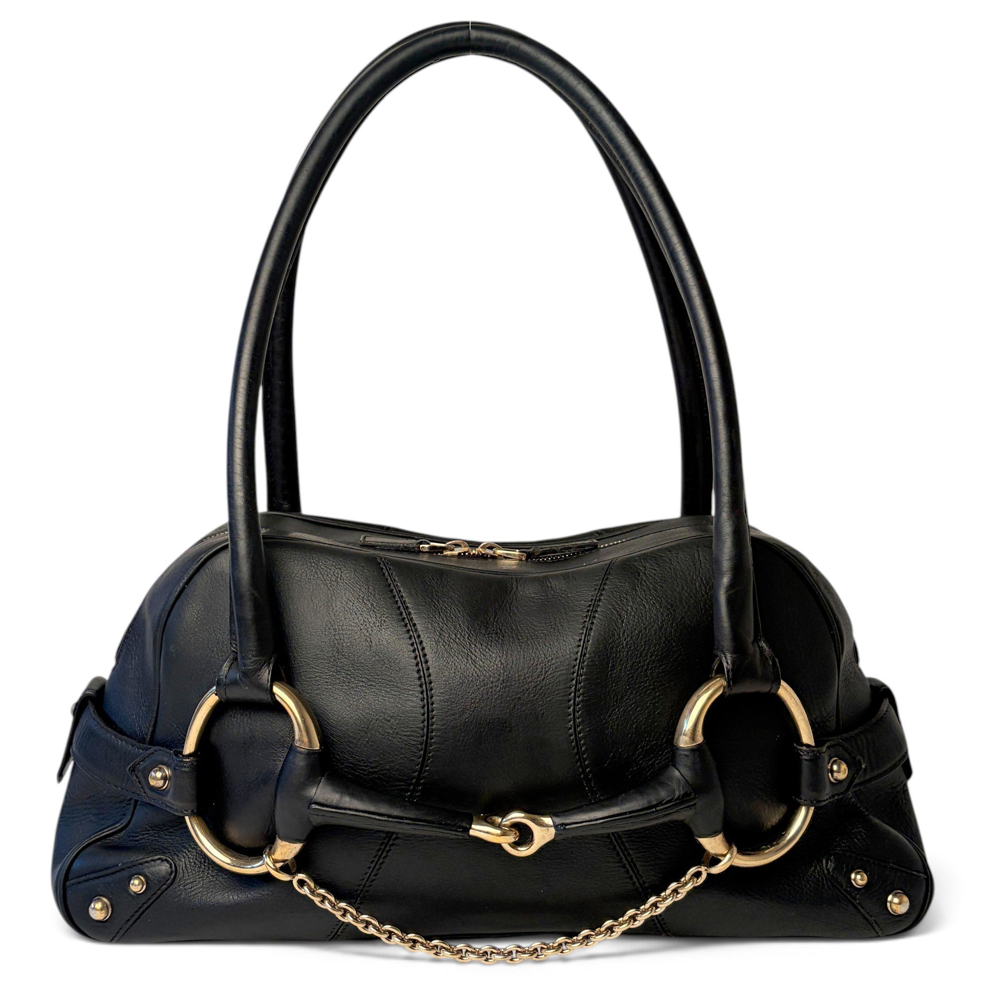 Horsebit Chain leather handbag
