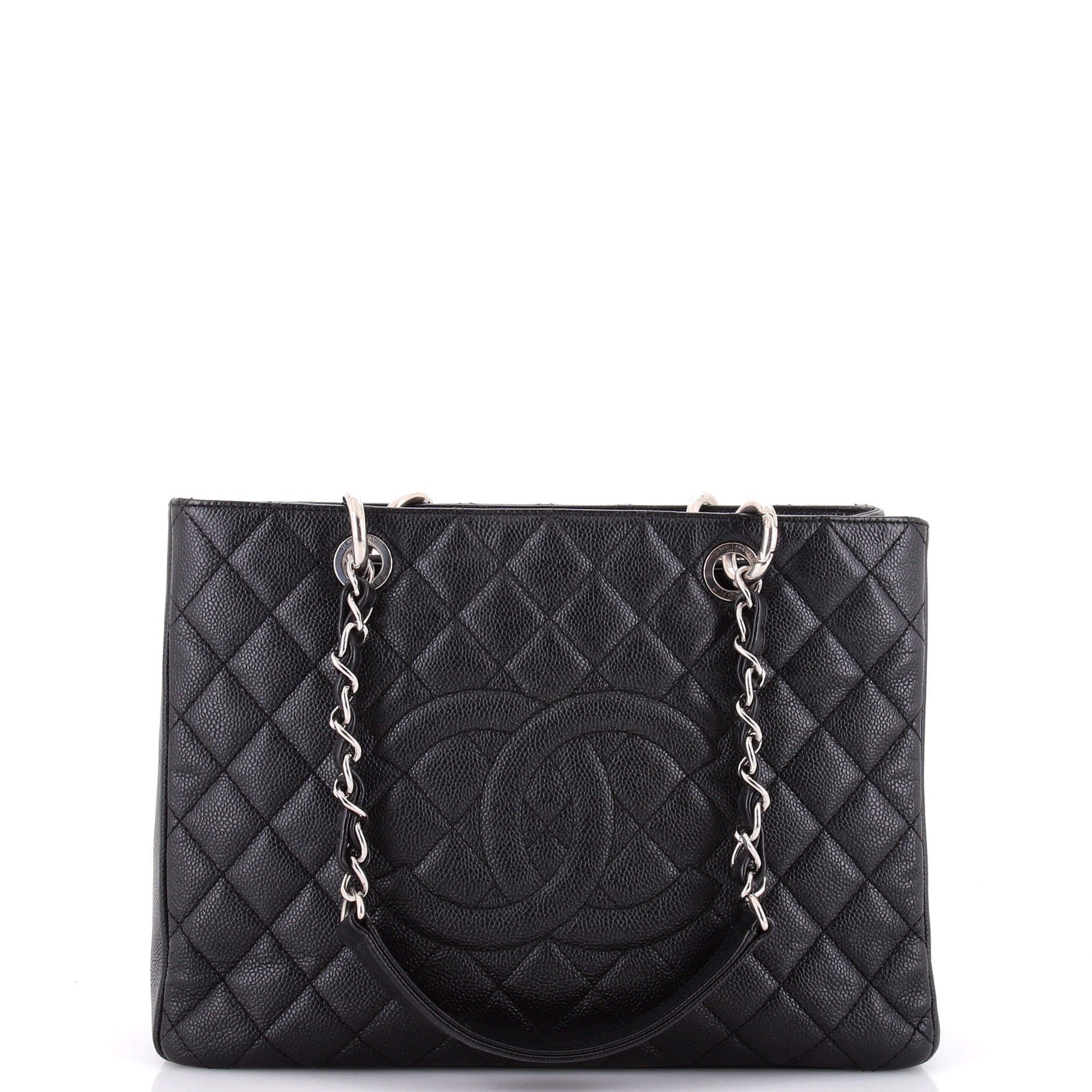 Grand Shopping Tote Quilted Caviar