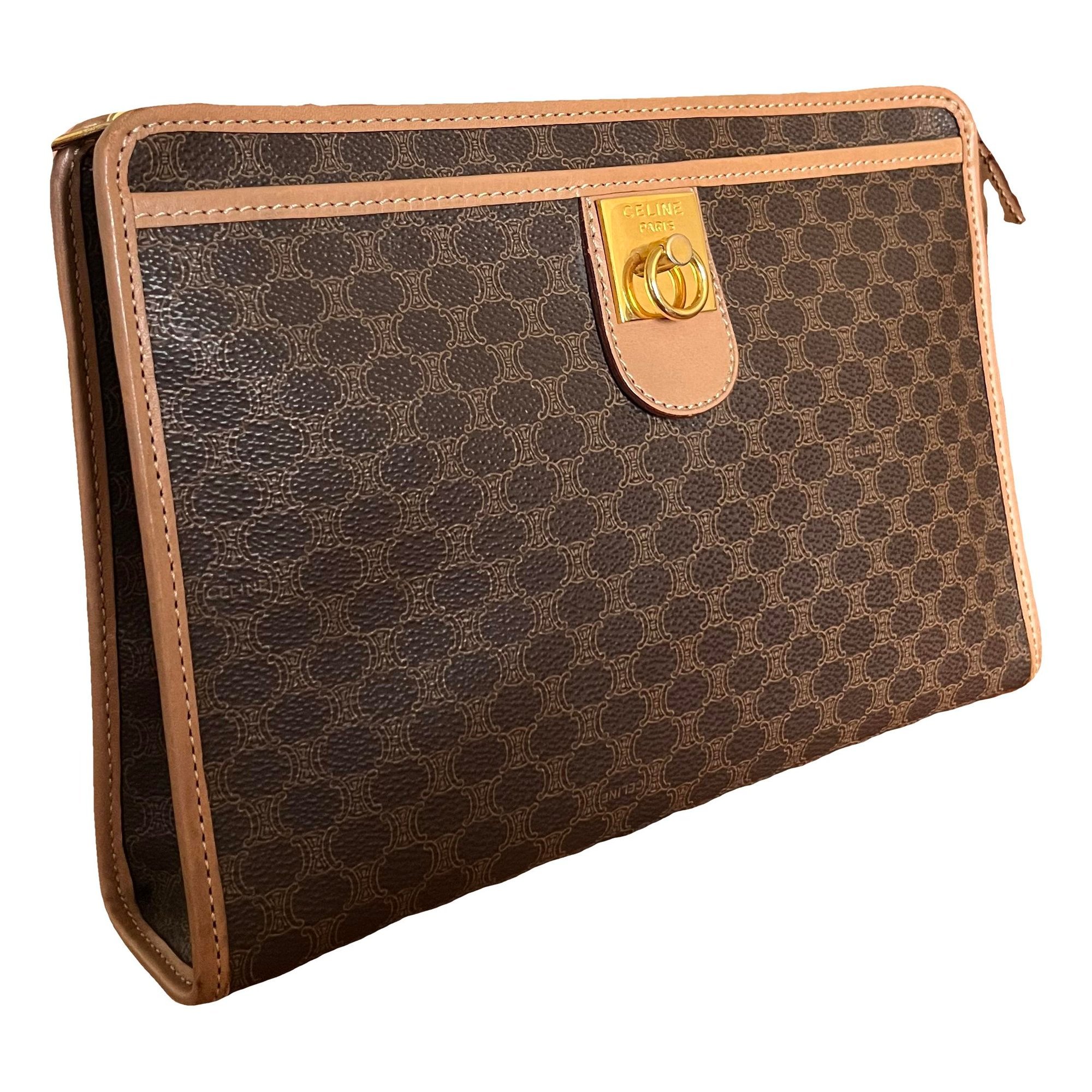 Leather clutch bag