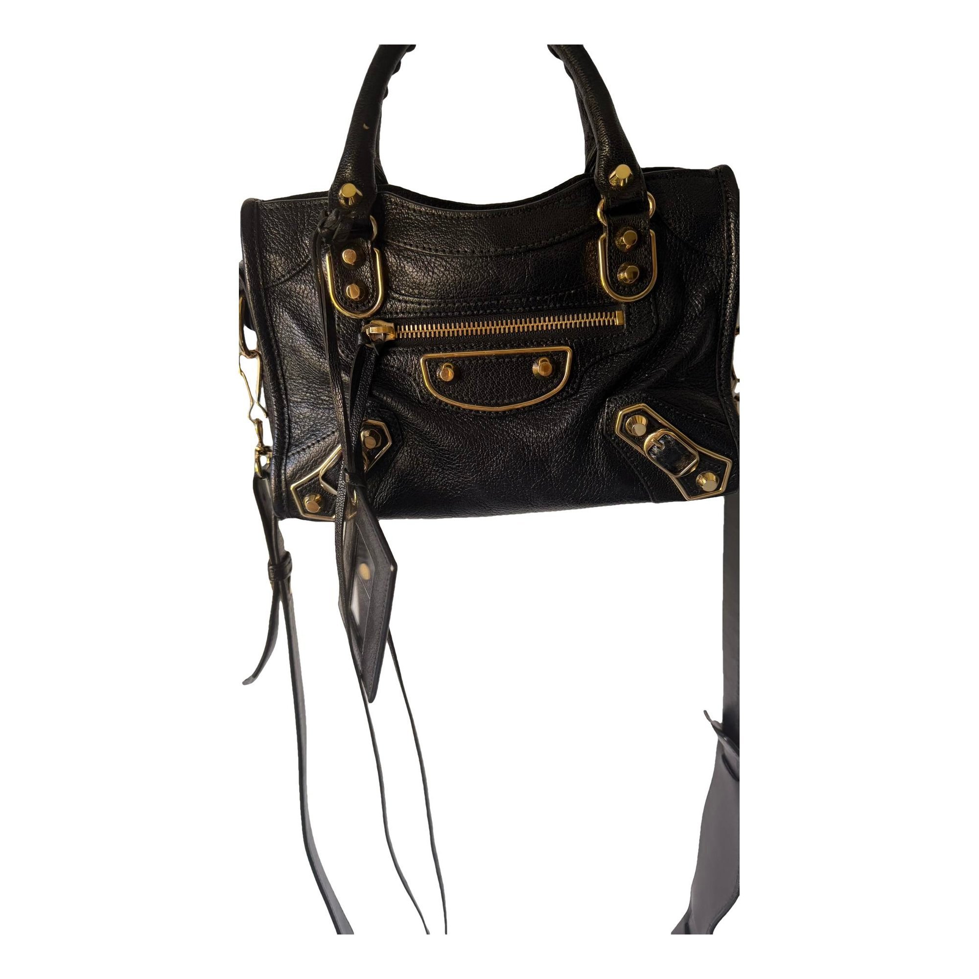 City leather handbag