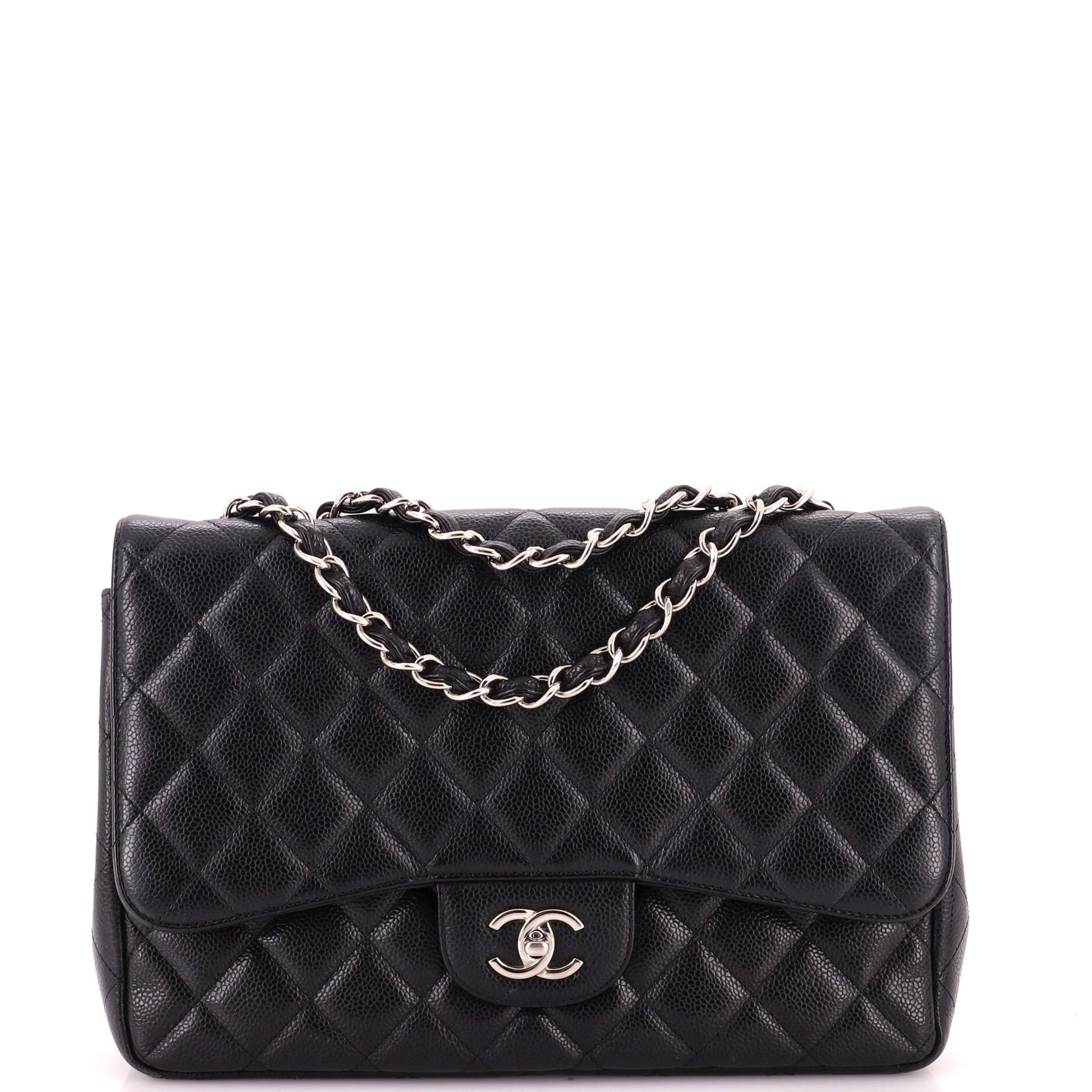 Vintage Classic Single Flap Bag Quilted Caviar Jumbo