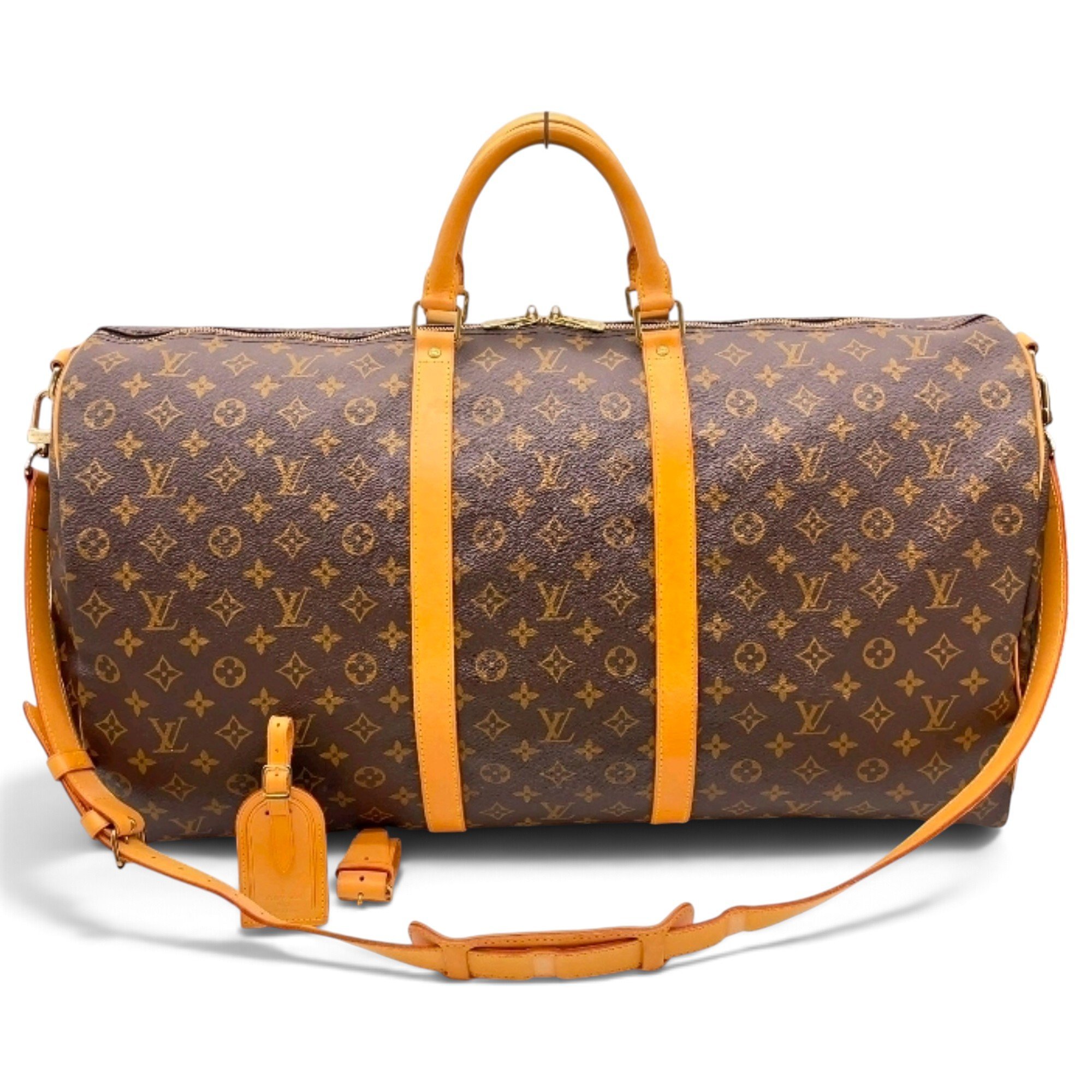 Louis Vuitton Keepall leather travel bag
