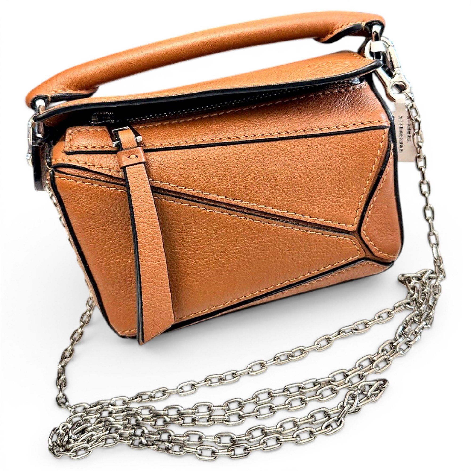Puzzle leather handbag