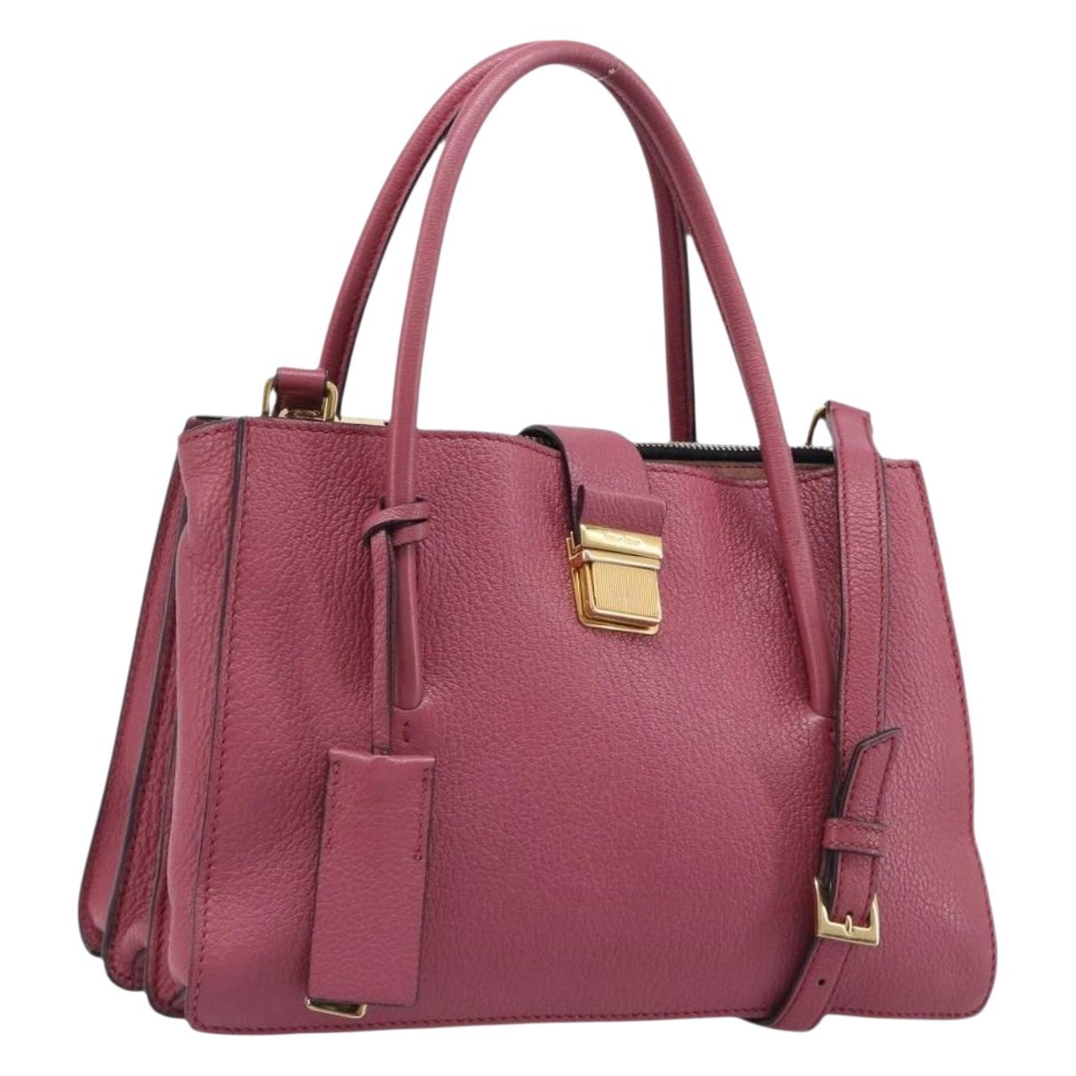 Madras leather tote