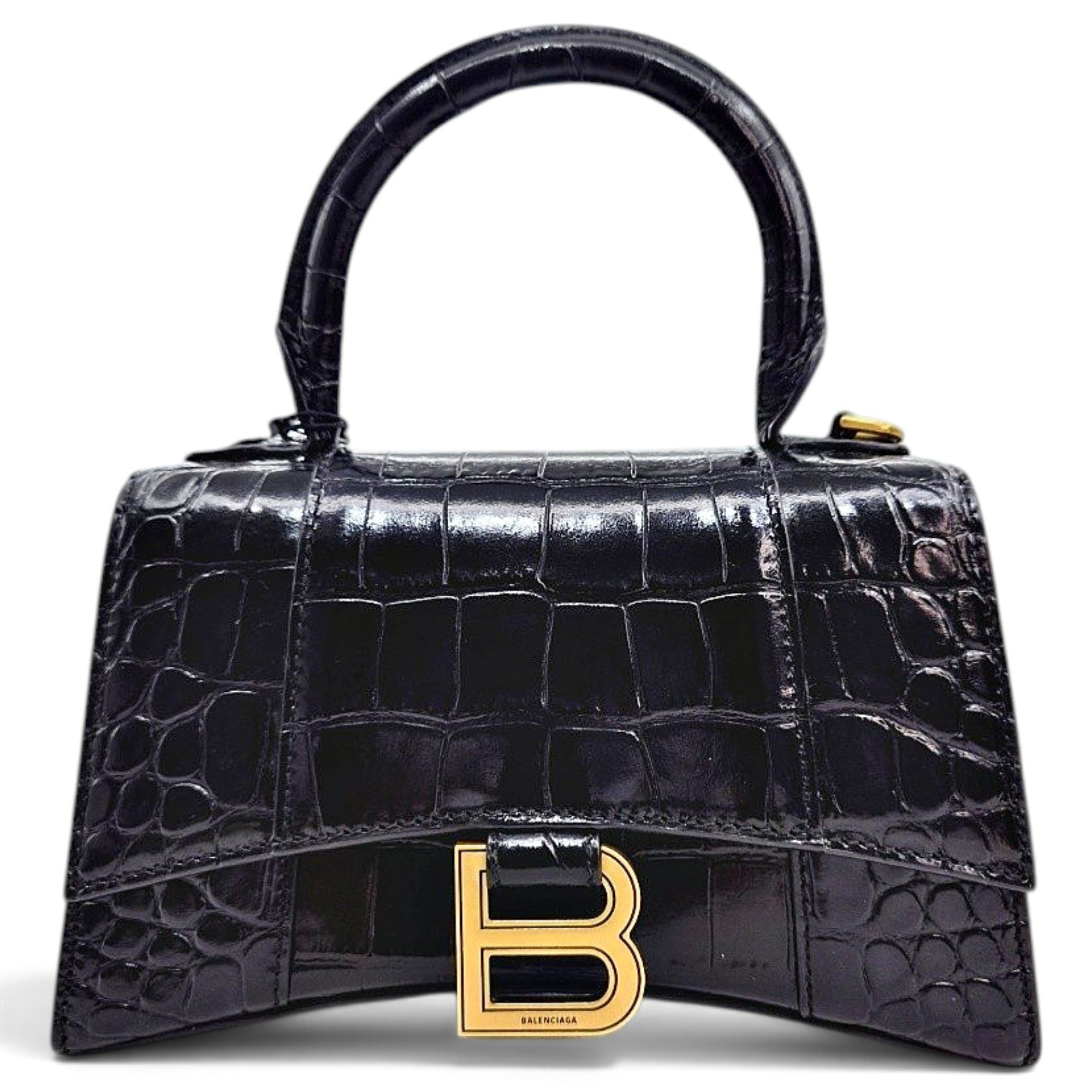 Hourglass leather crossbody bag