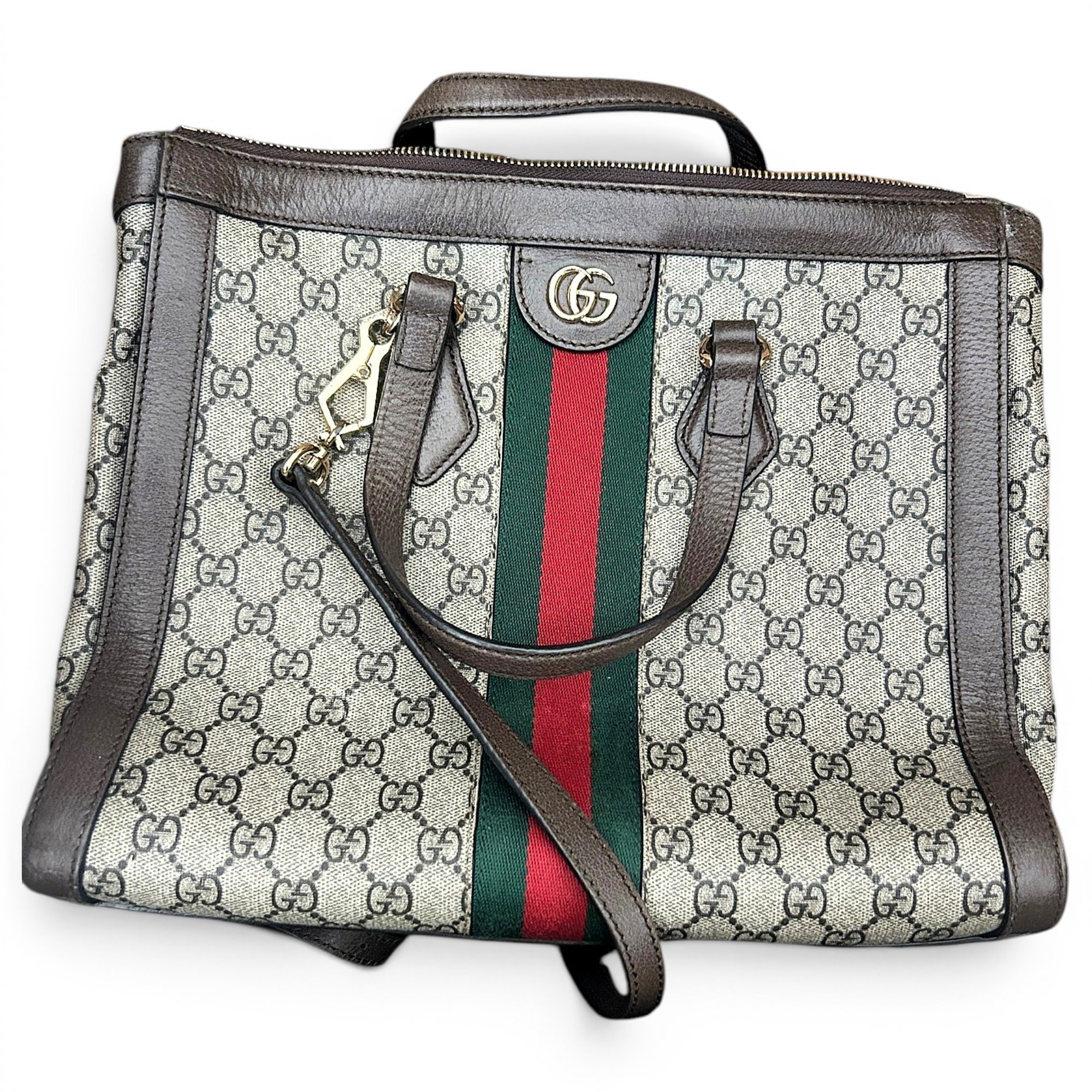 Ophidia Top Handle leather tote