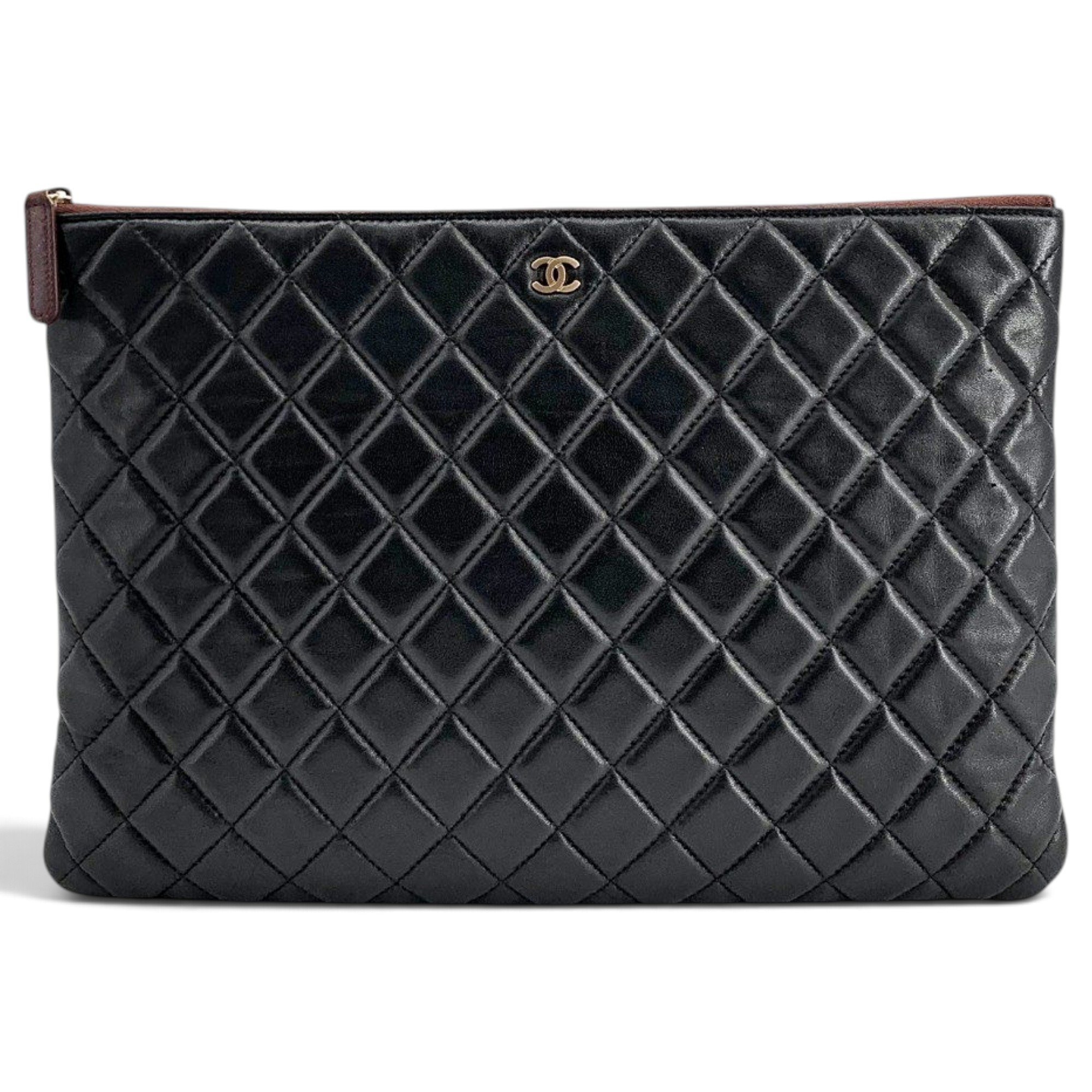 Leather clutch bag