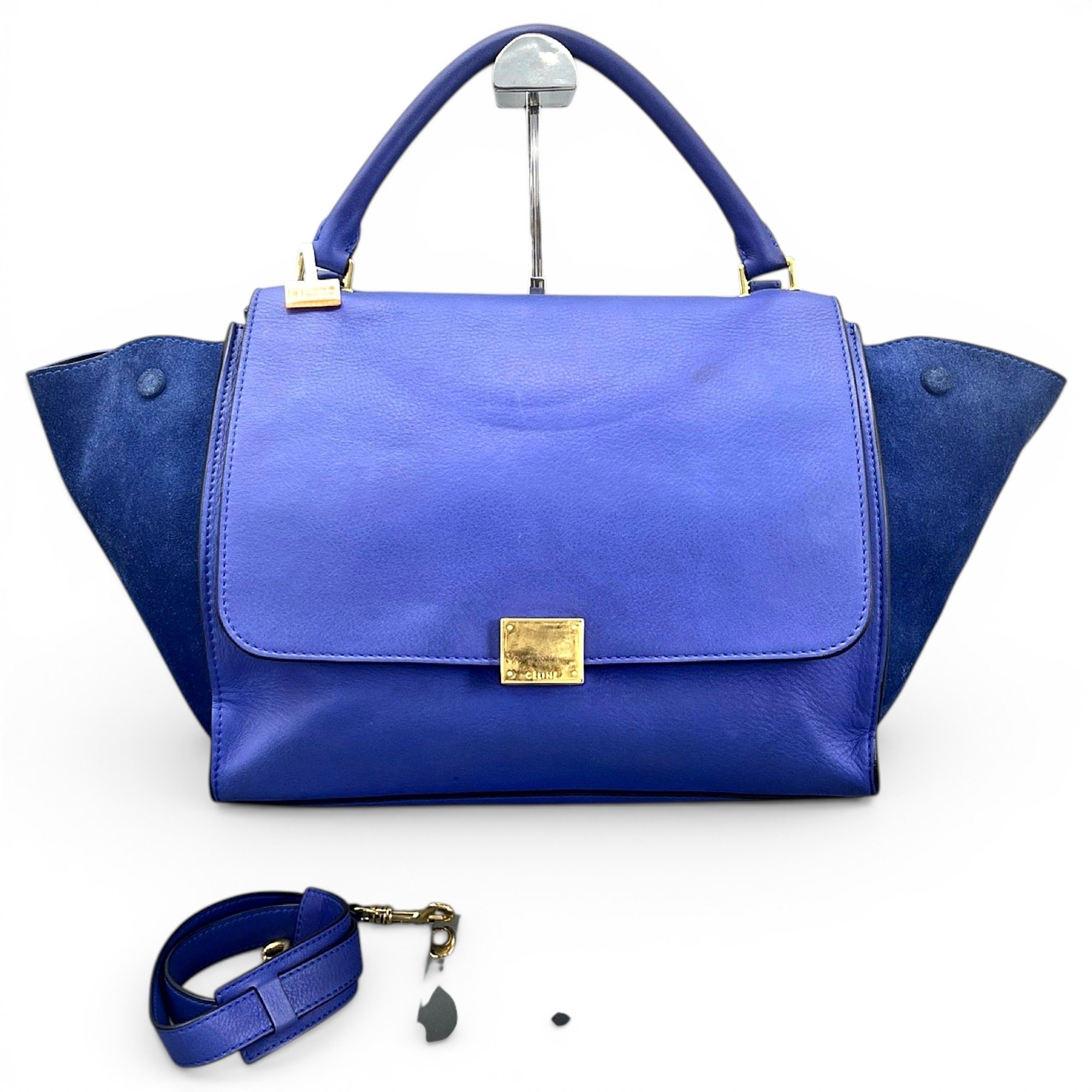 Trapèze leather handbag