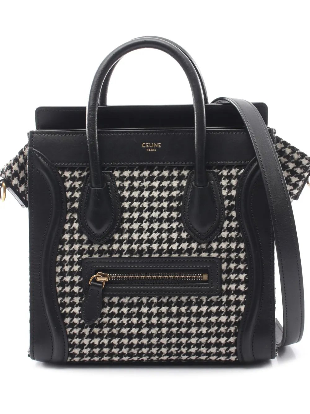 2000-2026 Nano Wool Houndstooth Luggage Tote satchel