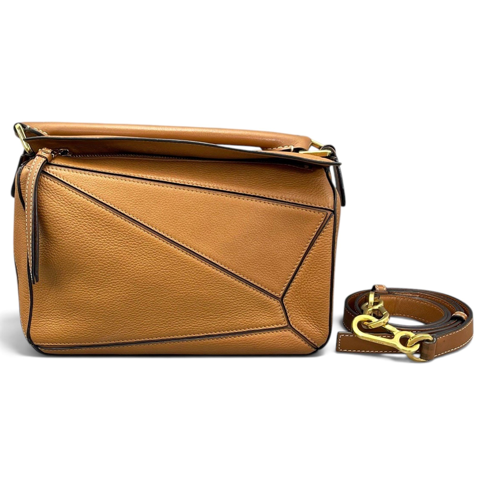 Puzzle leather handbag