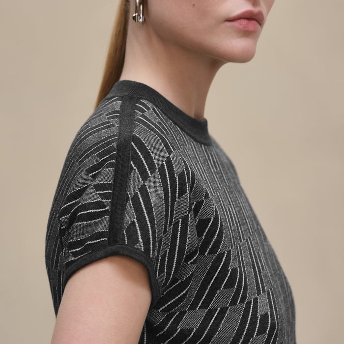 Gris Volcanique Short-sleeve Sweater