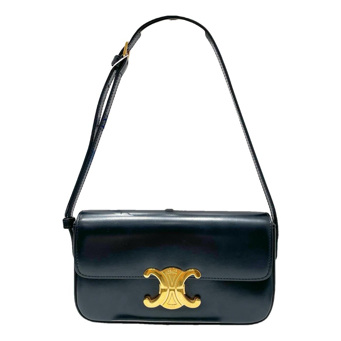Triomphe chain leather handbag