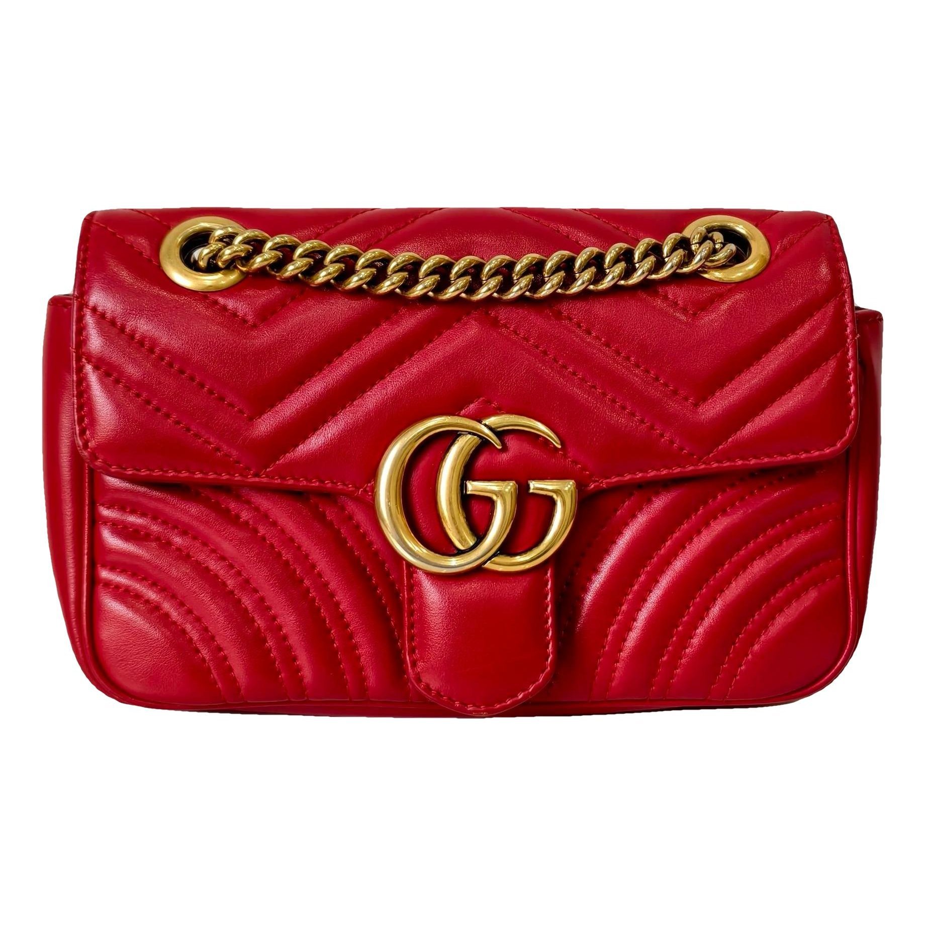 Pearly GG Marmont Flap leather handbag