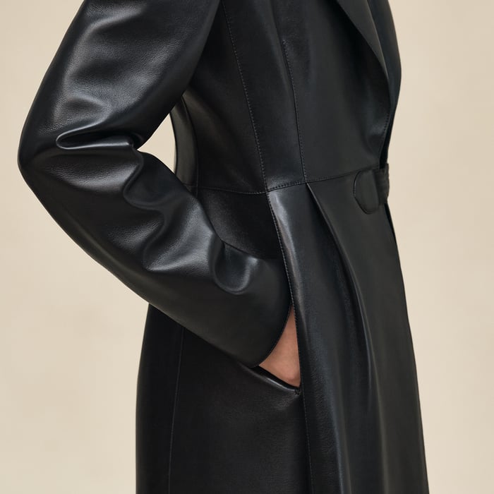 Noir Leather Suit Coat