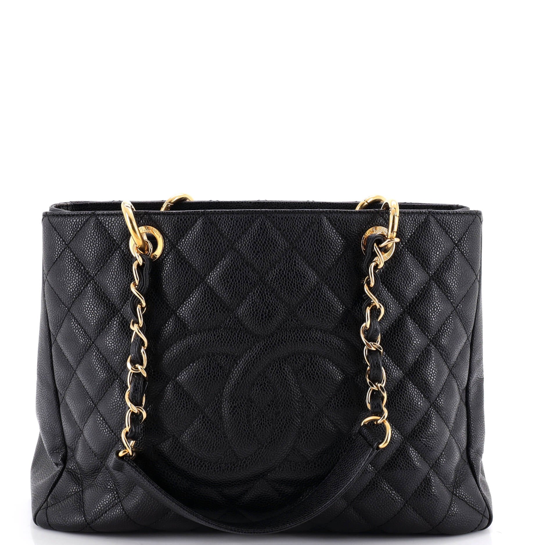 Grand Shopping Tote Quilted Caviar