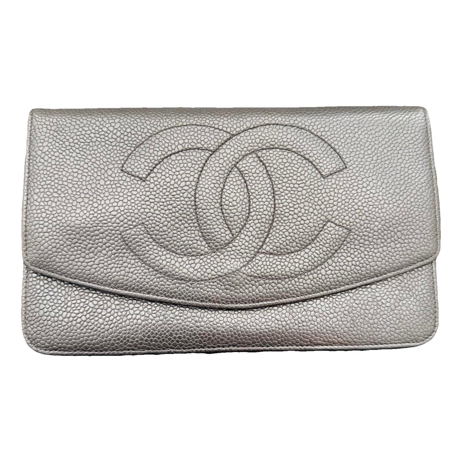 Leather clutch bag