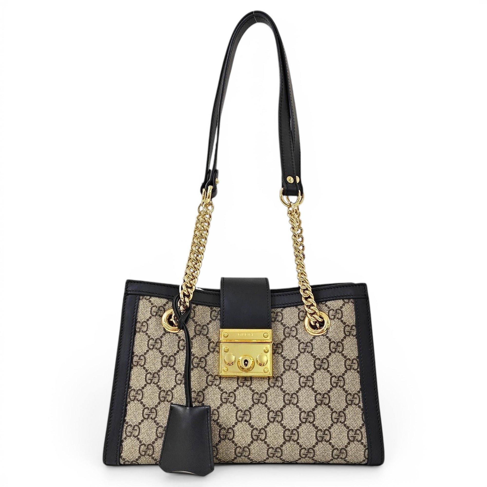 Padlock leather handbag