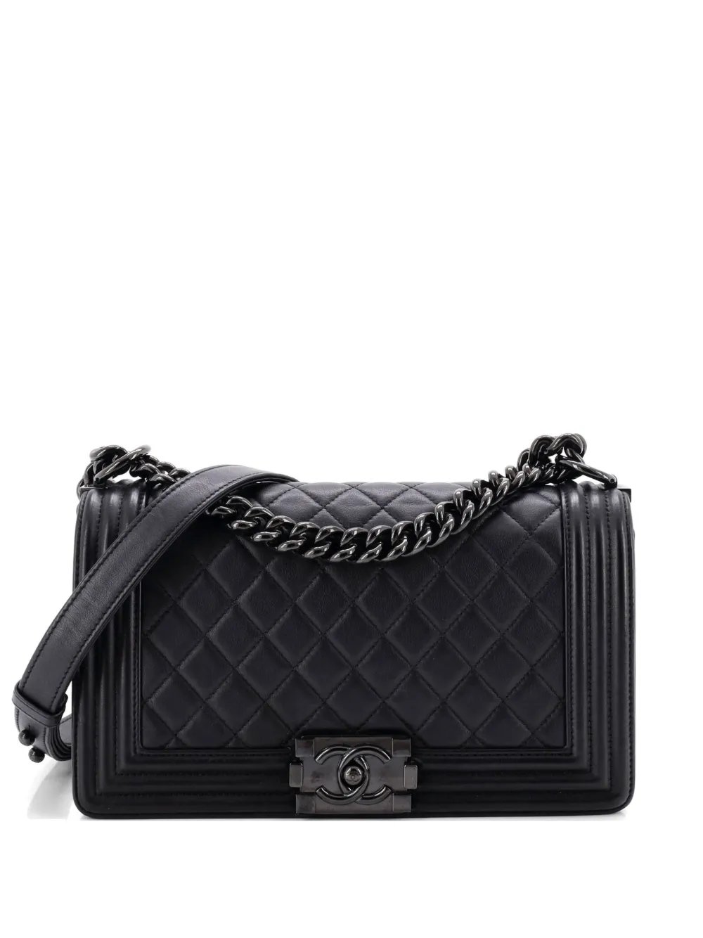 So Black Boy Flap Bag Quilted Calfskin Old Medium shoulder bag