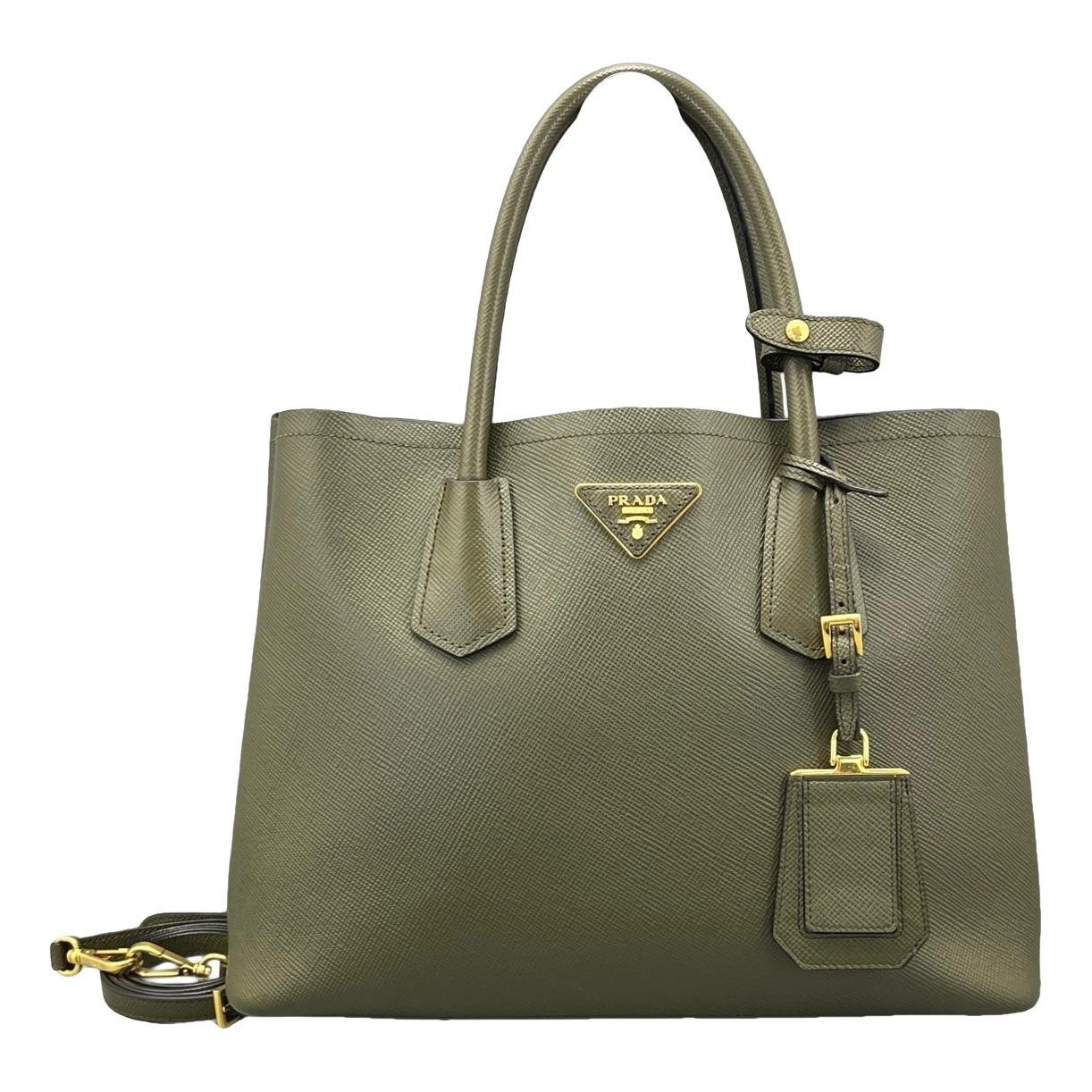 Double leather handbag