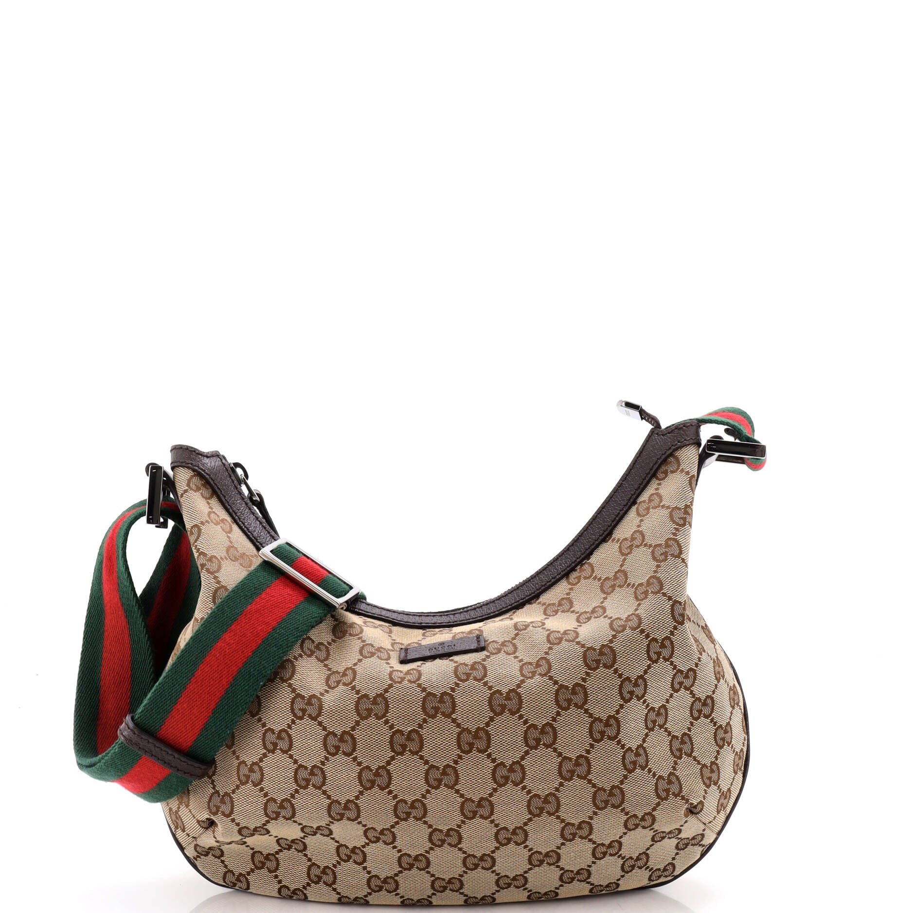 Saddle Zip Messenger Bag GG Canvas with Leather Medium