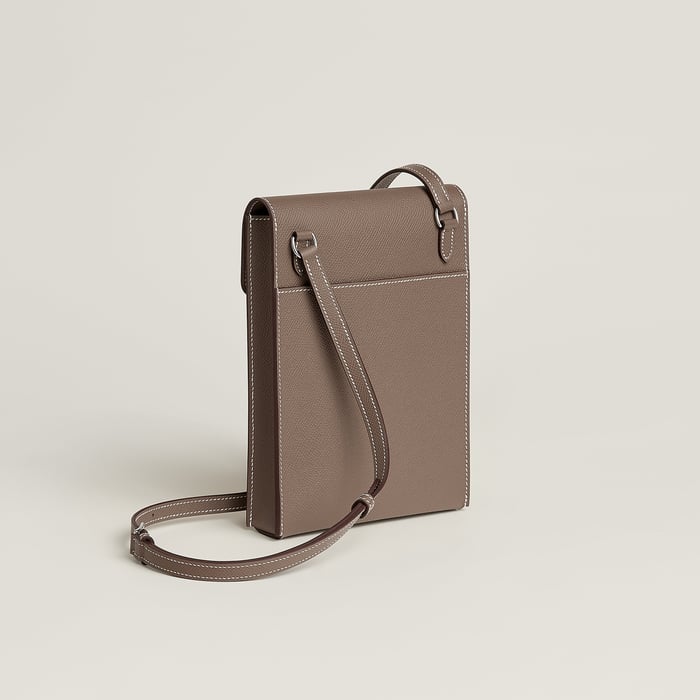 Étoupe Hermèsnap Vertical to Go Pouch
