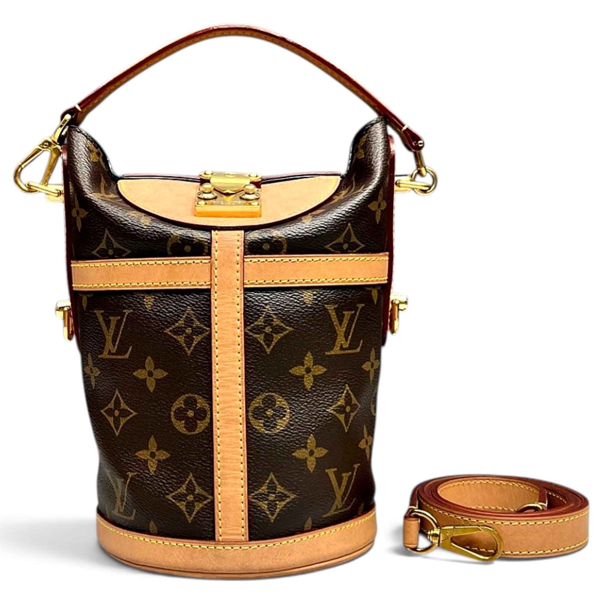 Duffle leather crossbody bag