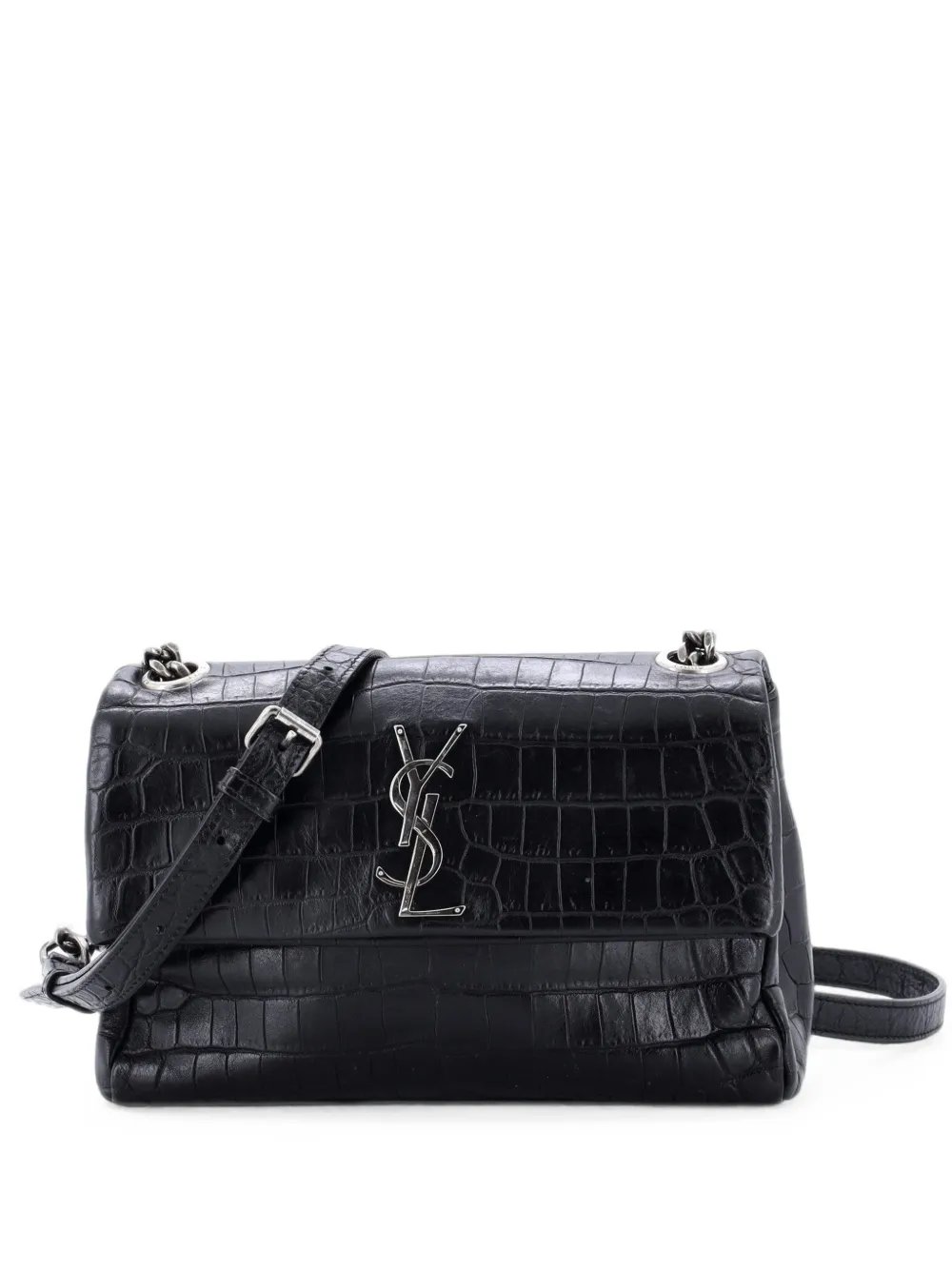 Saint Laurent West Hollywood Crocodile Embossed Leather Small shoulder bag