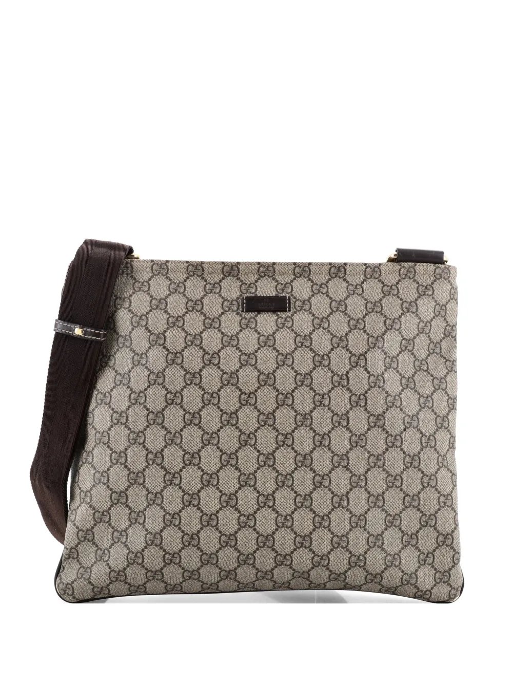 Zip Top Messenger Bag GG Coated Canvas Large crossbody bag