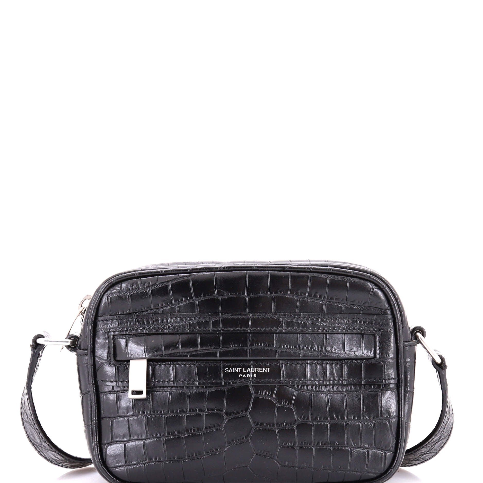 Camp Camera Bag Crocodile Embossed Leather Mini