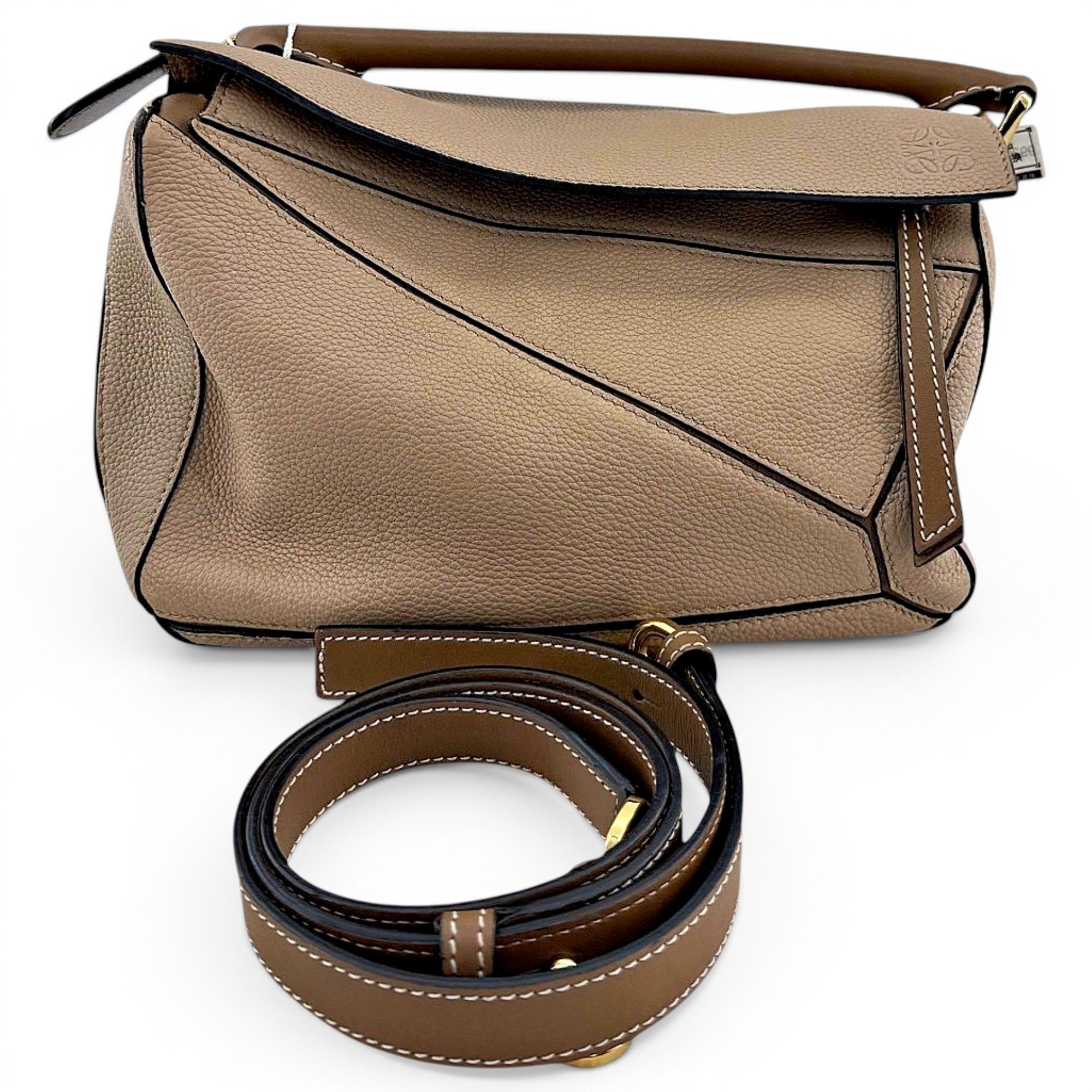 Puzzle leather handbag