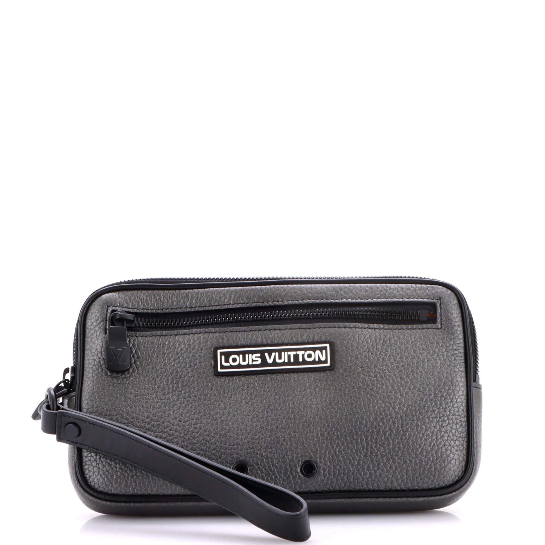 Leather clutch bag