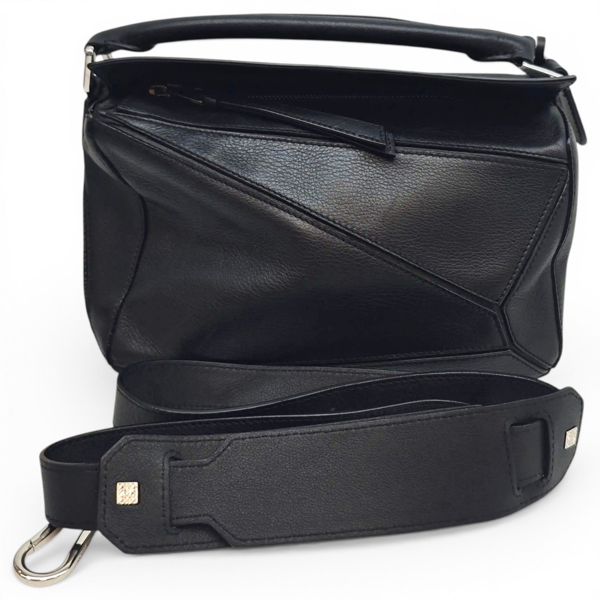 Puzzle leather handbag
