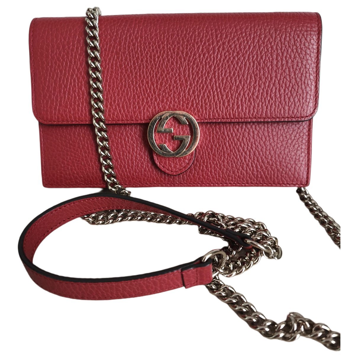 Interlocking leather crossbody bag