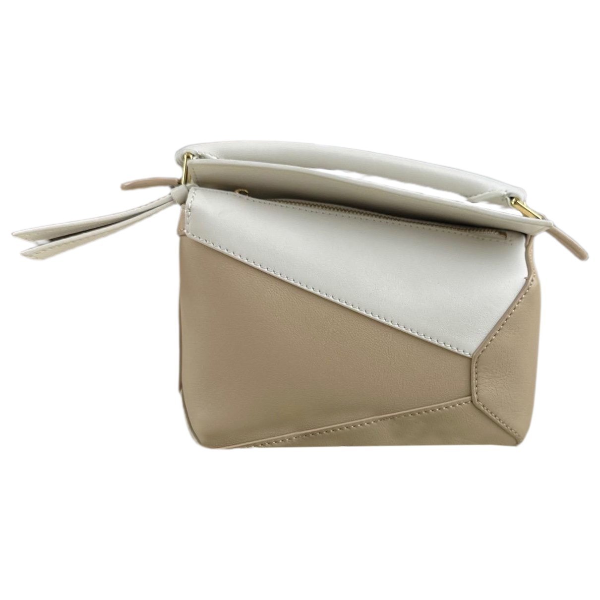 Puzzle leather handbag