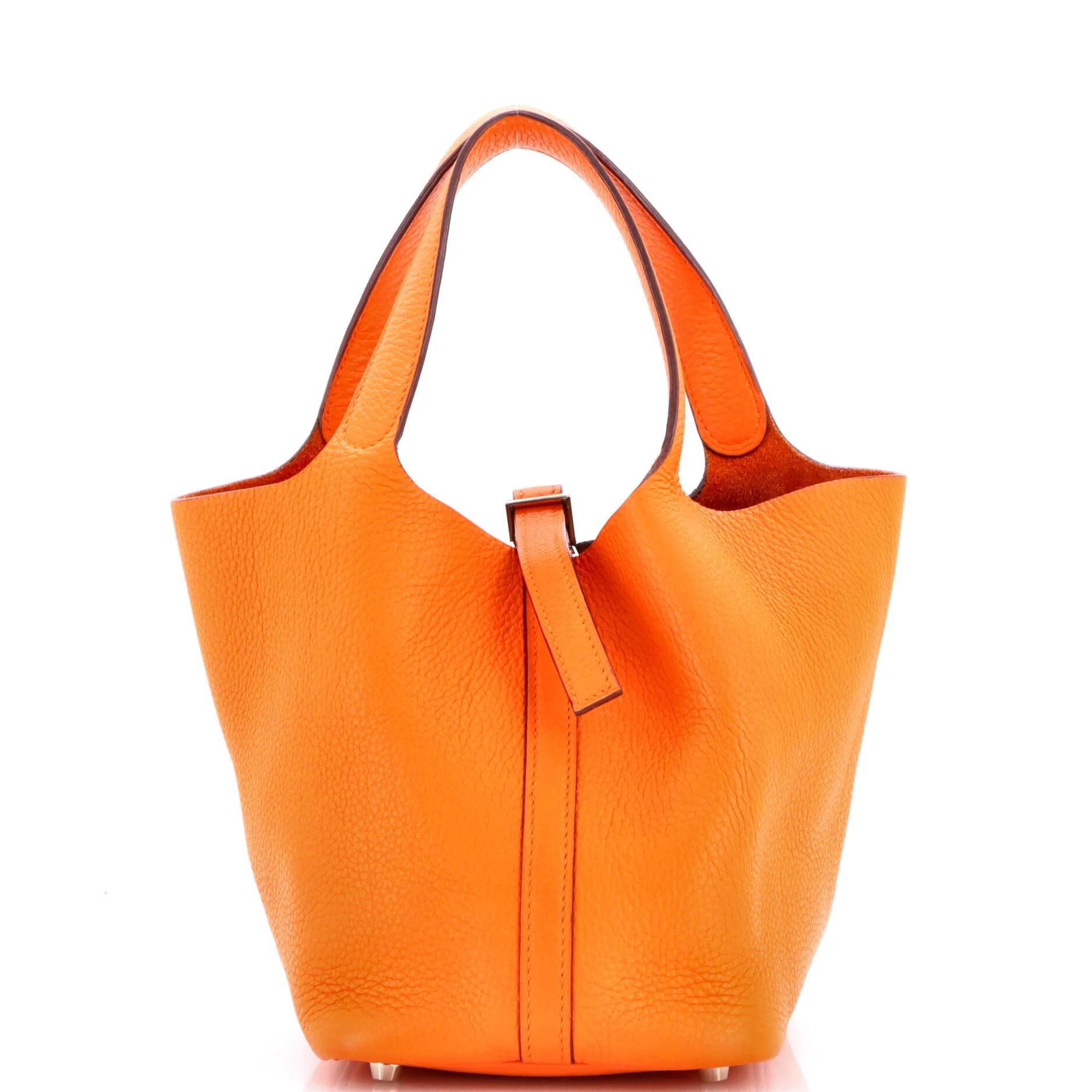 Picotin leather tote
