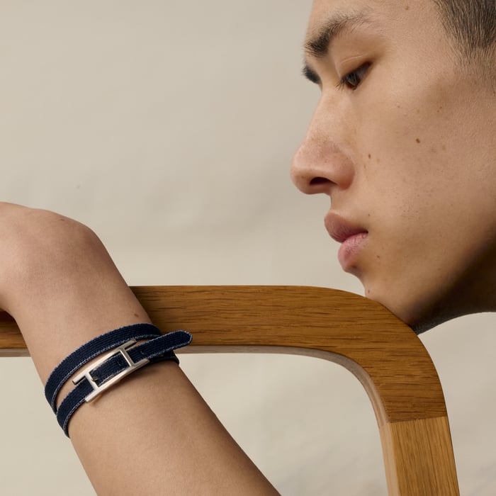 Blue Dye Behapi Double Tour Maille Sport Bracelet