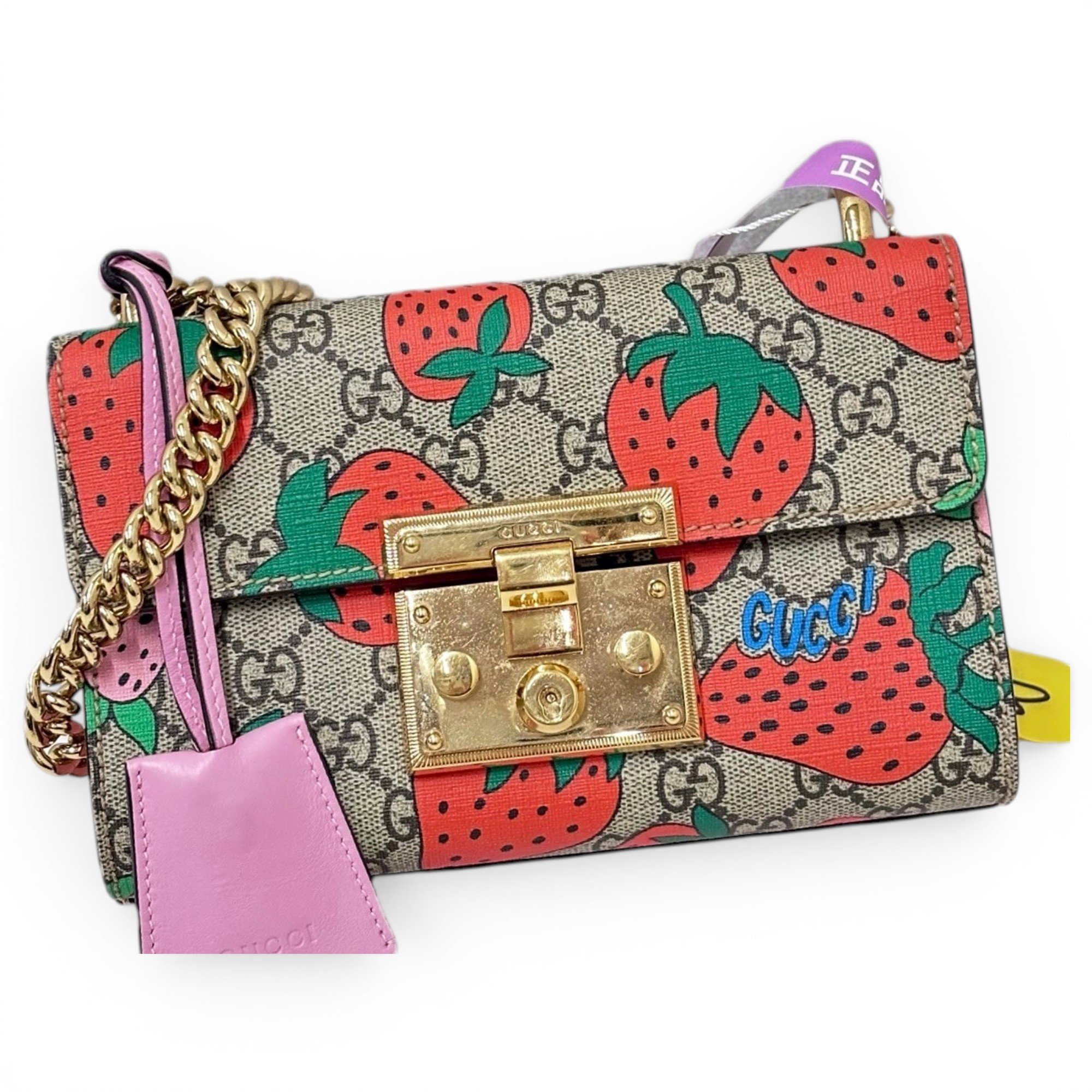 Padlock leather handbag