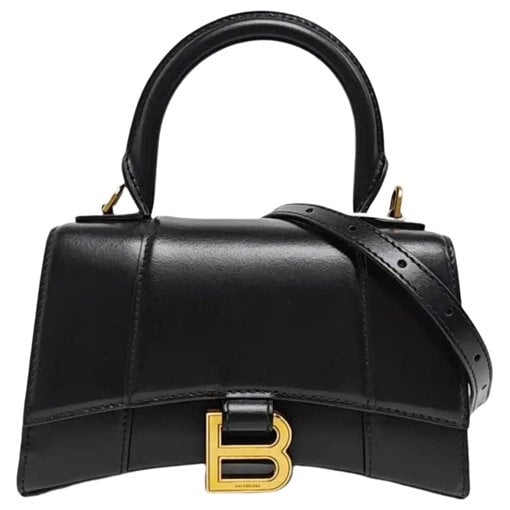 Hourglass leather handbag
