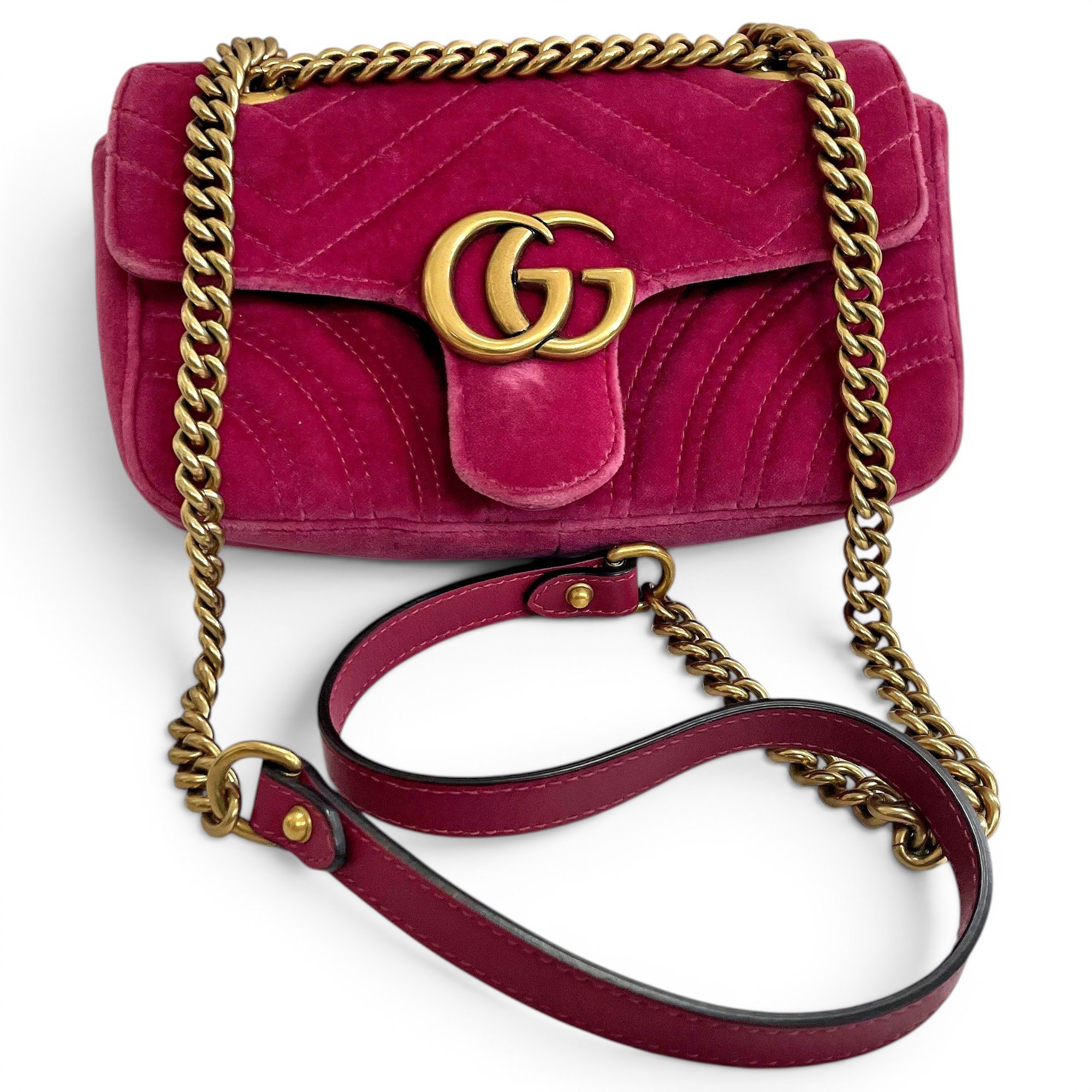 GG Marmont Flap velvet handbag