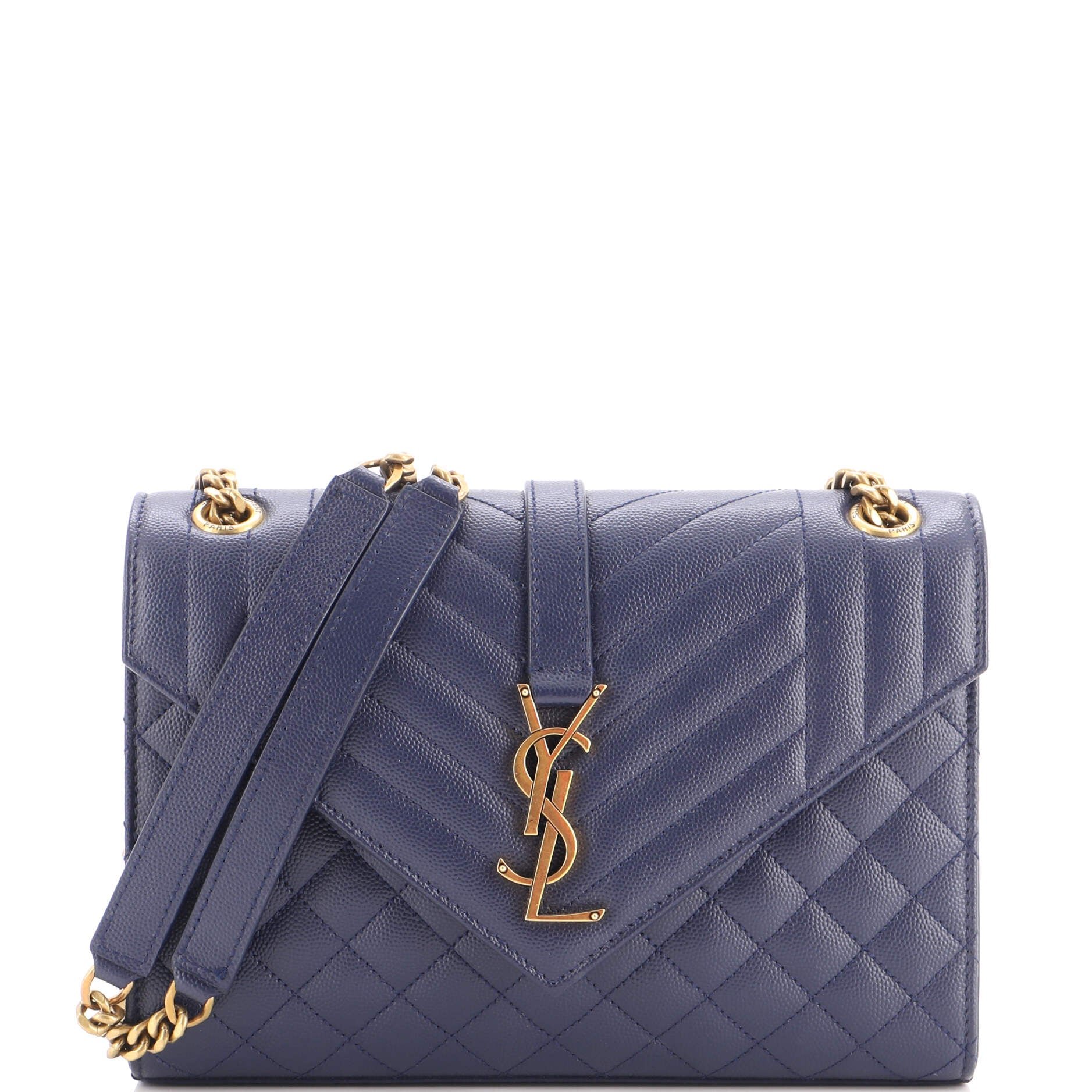 Classic Monogram Envelope Satchel Mixed Matelasse Leather Medium