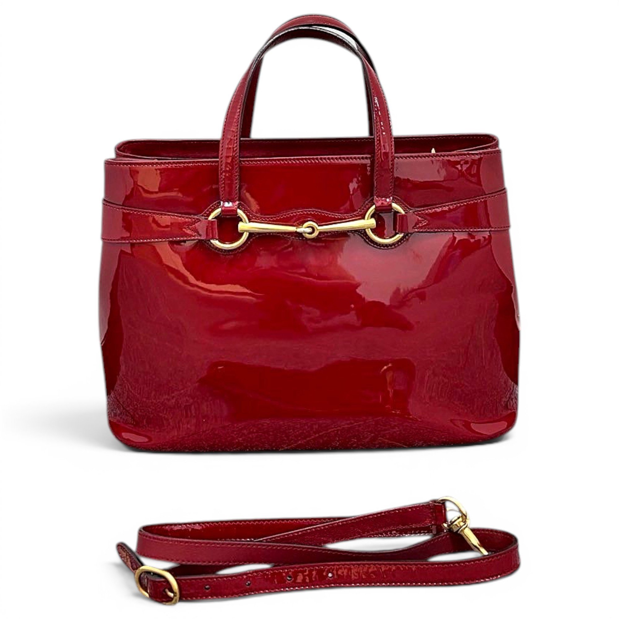 Patent leather handbag