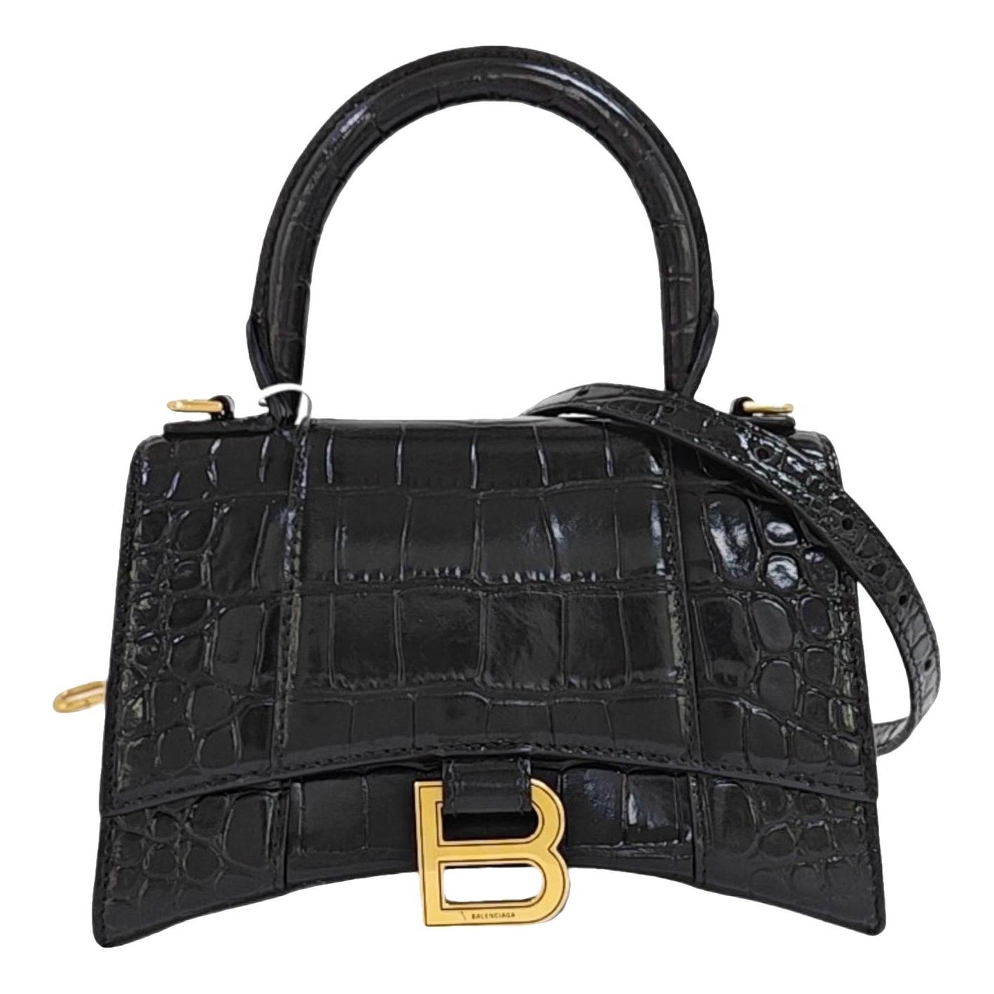 Hourglass leather handbag