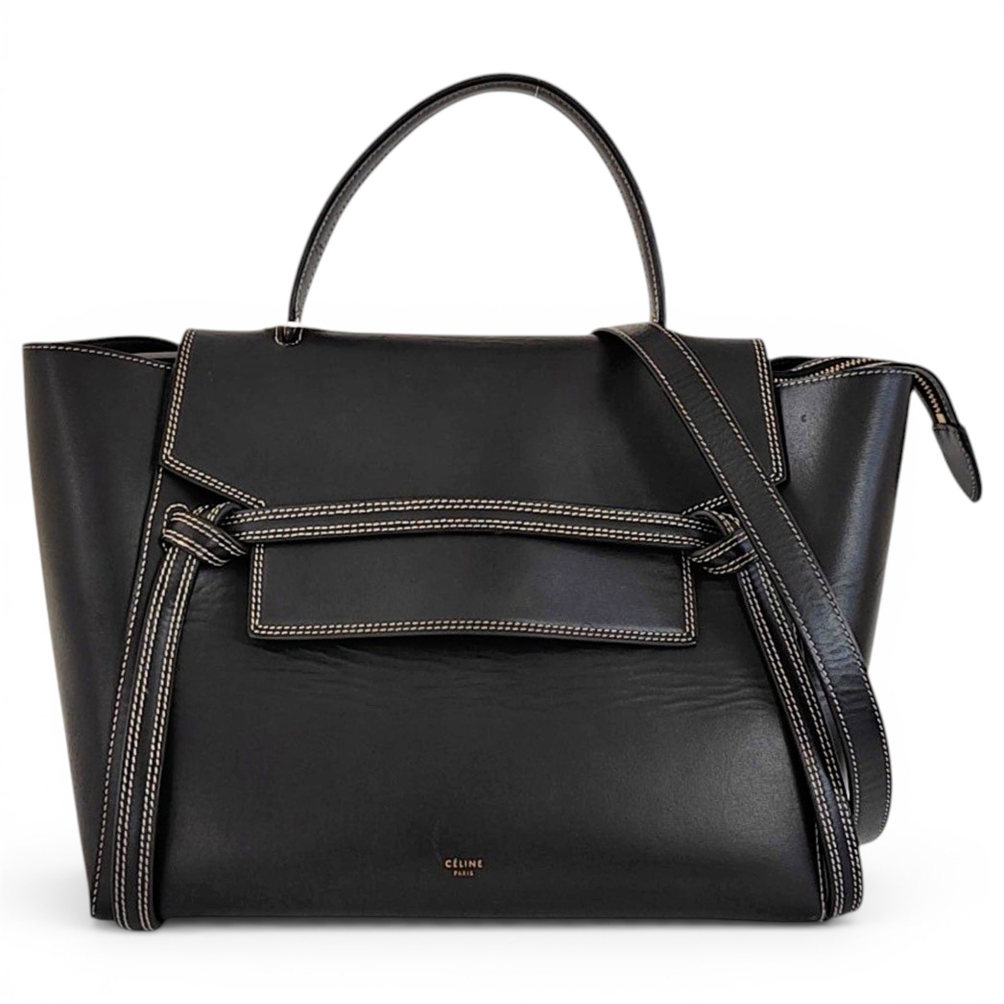 Belt leather handbag