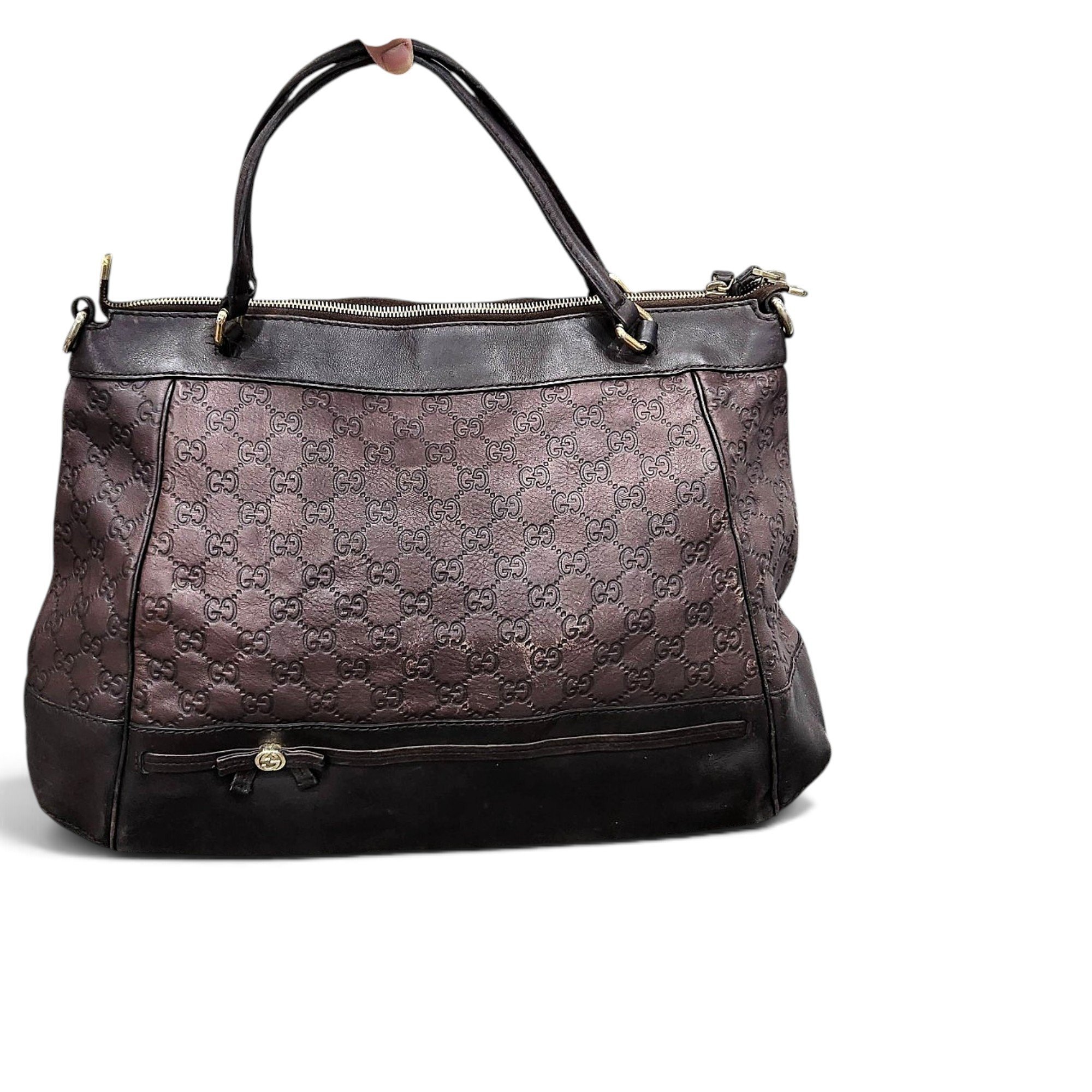 Lady Bamboo Top Handle leather handbag